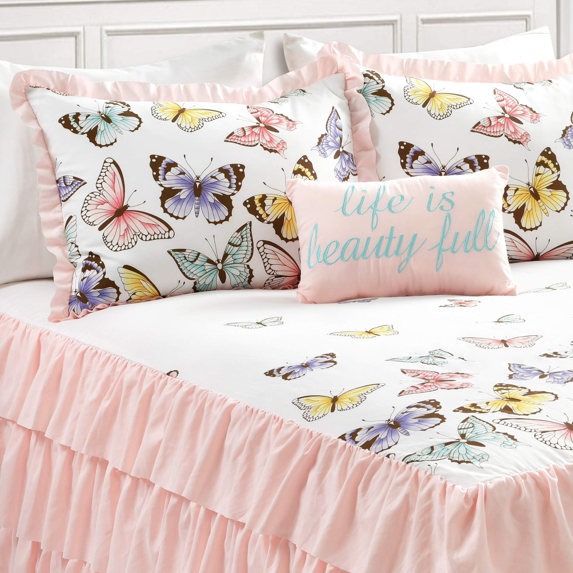 Lush Decor Butterfly Bedspread Set - Pink Full/Queen for Girls' Room