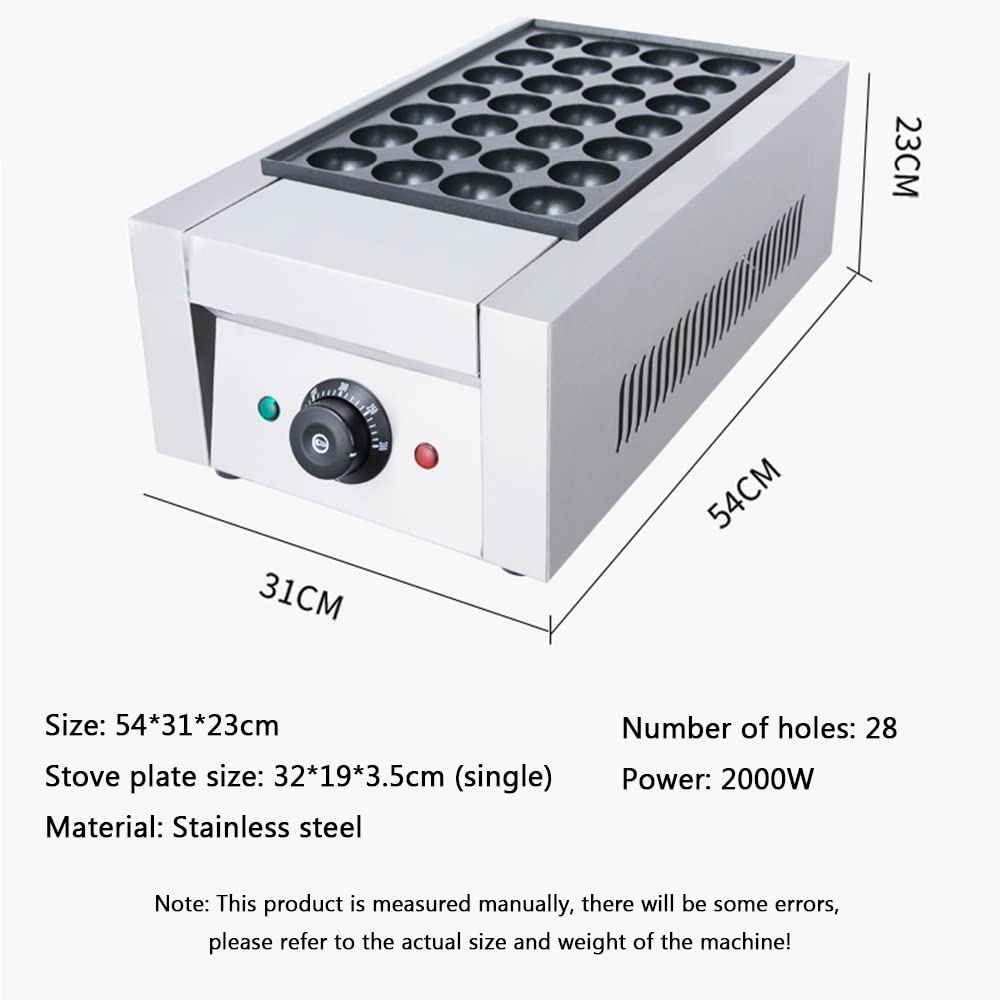 Commercial Takoyaki Machine - 28 DIY Electric Octopus Ball Oven Cake Maker with Non-Stick Pan for Street Food & Home Cooking | Perfect for Japanese Snack Stalls, Festivals & Restaurant Businesses