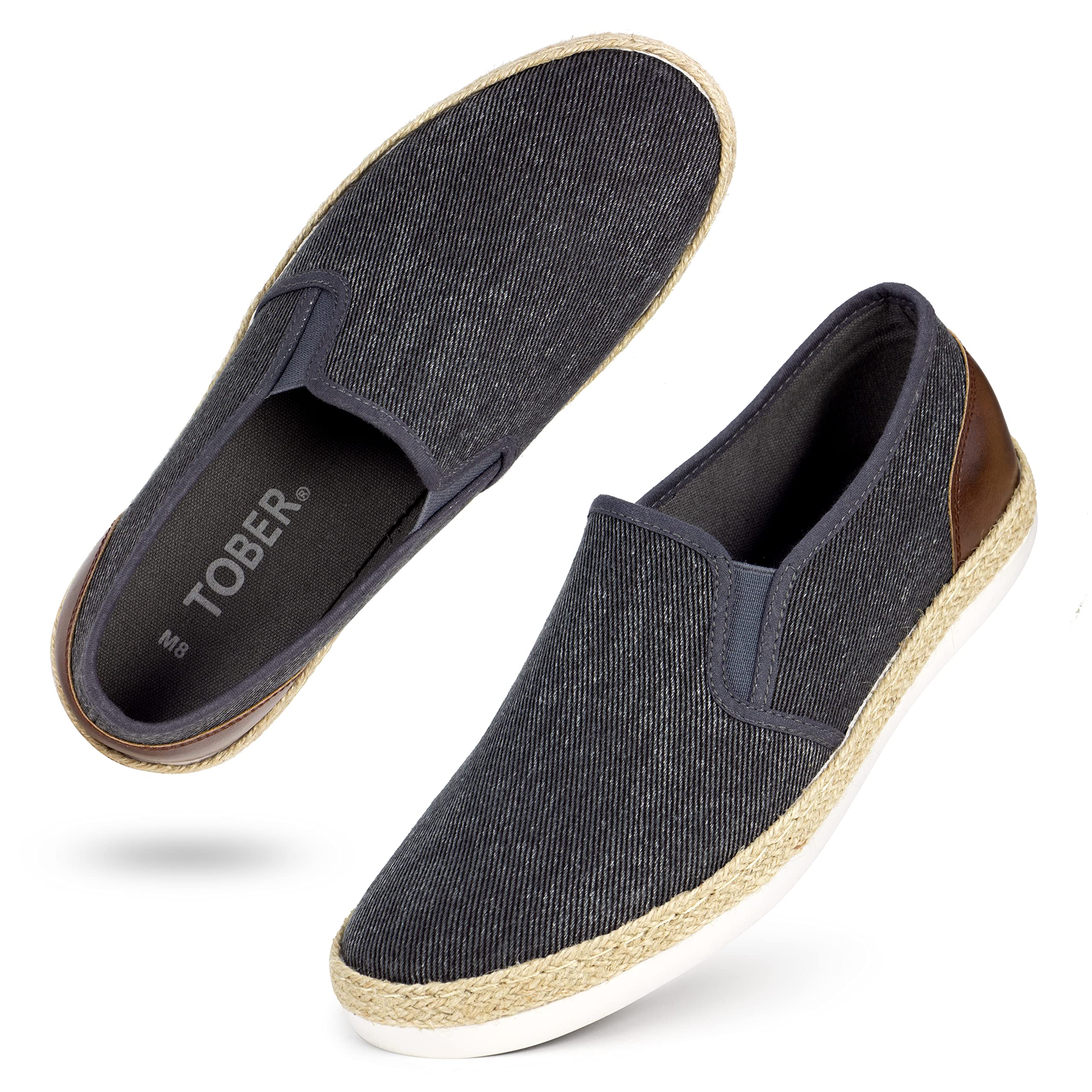 TOBER Men's Casual Slip-On Loafers - Non-Slip Boat Shoes & Comfortable Walking Sneakers for Men | Lightweight & Fashionable | Perfect for Leisure, Travel & Office Wear