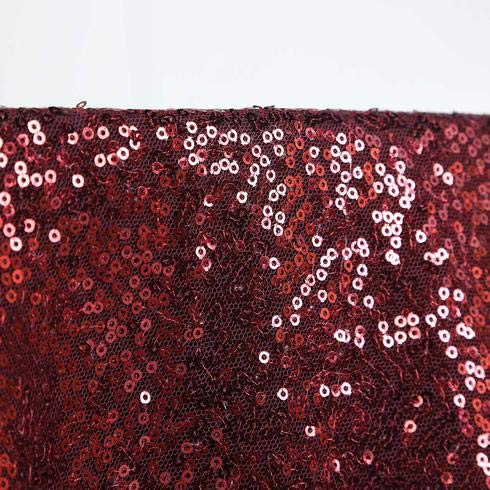 120 Inch Sequin Round Tablecloth - Premium Quality Burgundy Payette Fabric for Wedding, Birthday, Christmas Party & Hall Decoration | Elegant Dining & Event Table Cover