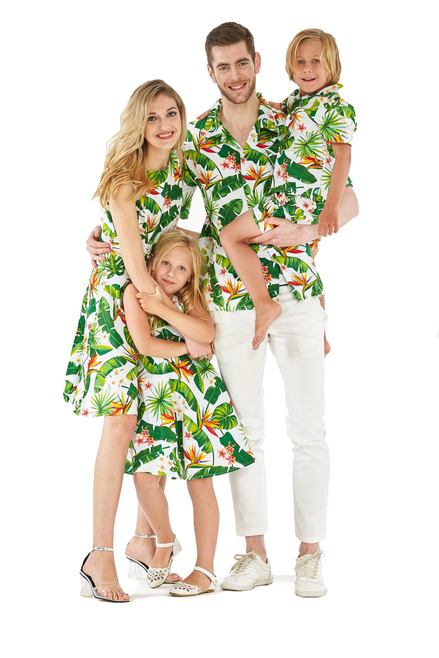 Hawaiian Luau Outfits for Family - Matching Tropical Shirts & Dresses for Men, Women, Boys & Girls | Beach Party, Summer Vacation & Luau Theme Party Wear