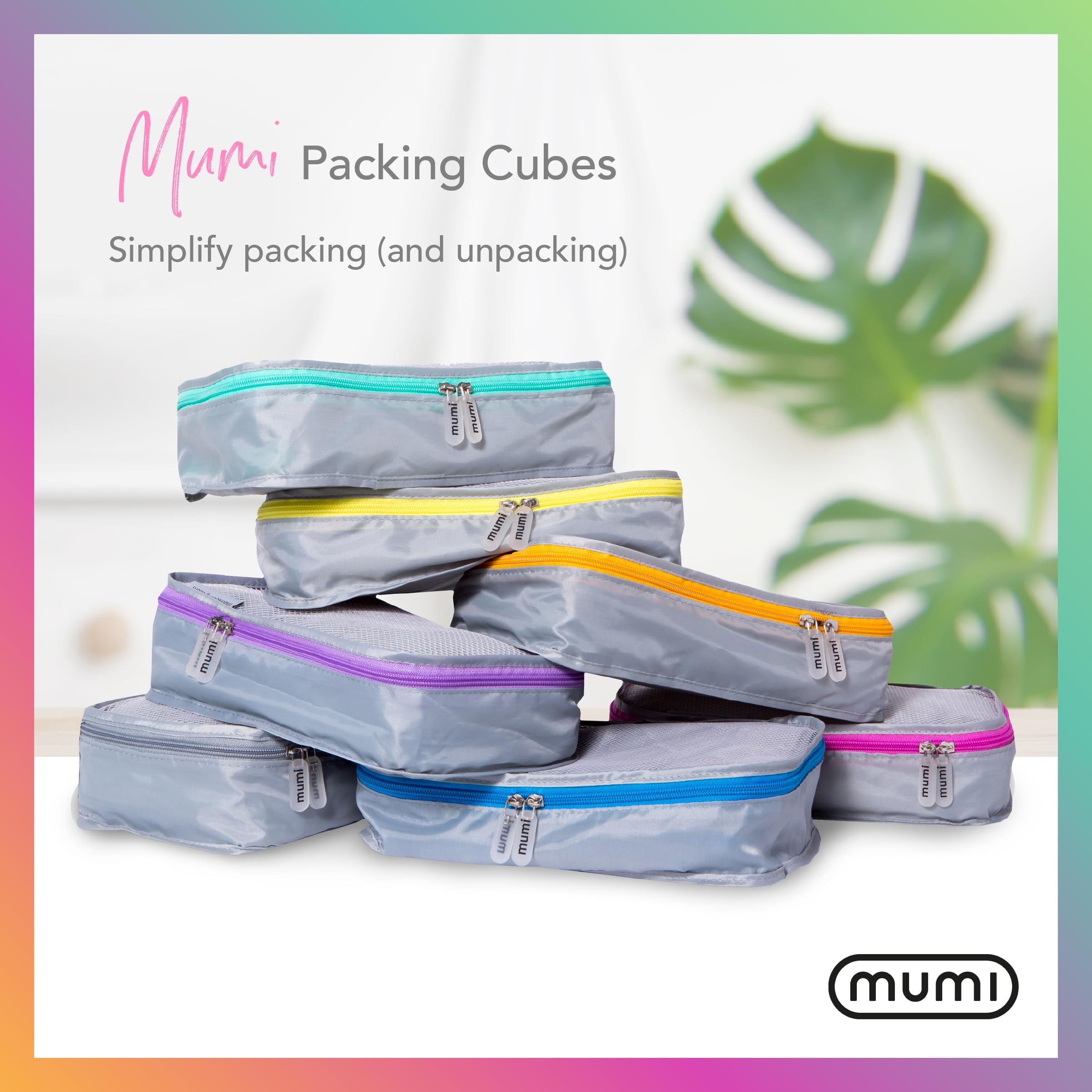 Mumi Packing Cubes - 4-Piece Travel Organizer Set for Luggage & Suitcases - Lightweight & Durable Compression Bags for Efficient Packing - Perfect for Business Trips, Vacations & Weekend Getaways