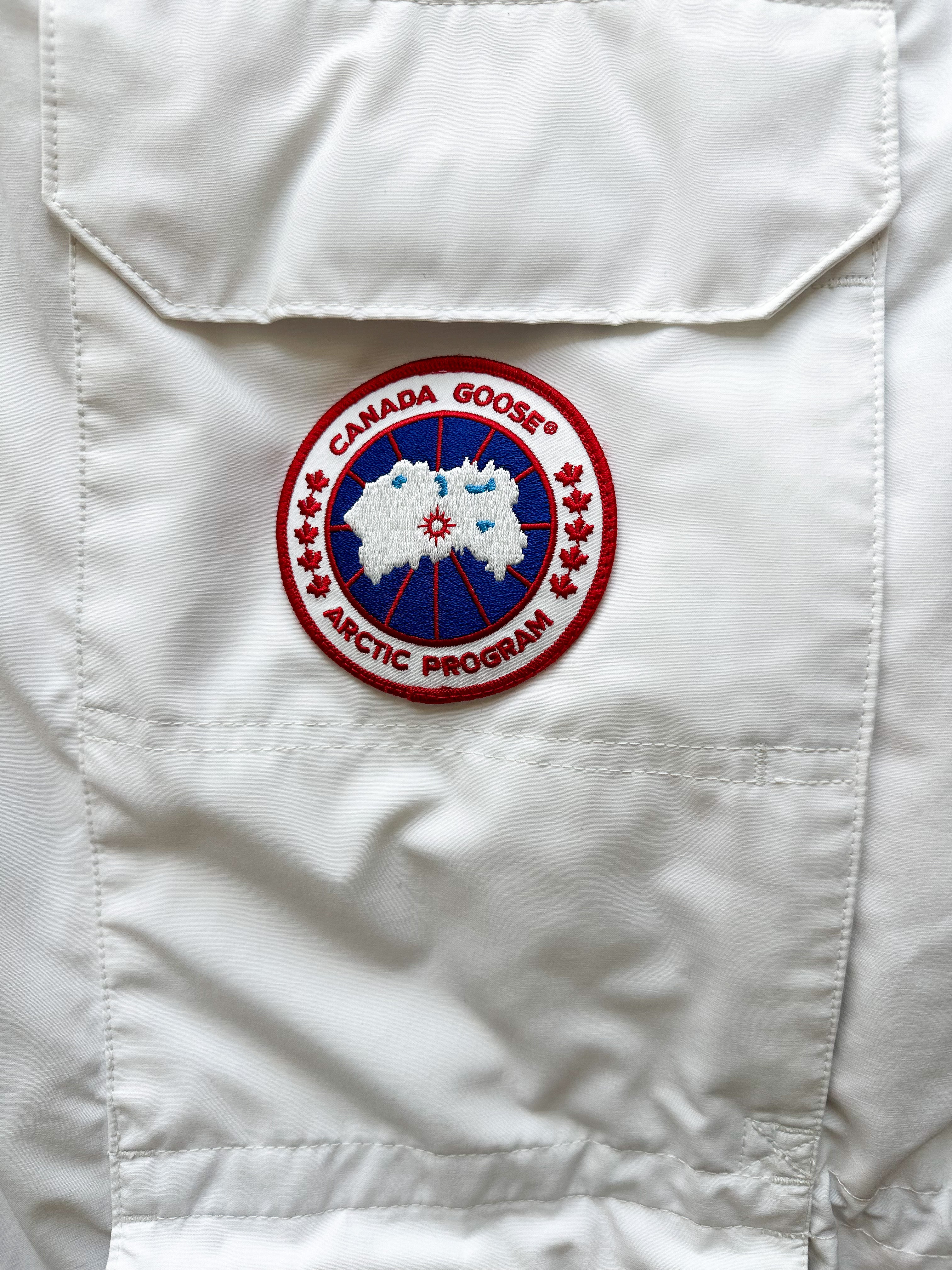 Canada Goose White Expedition Parka for Men - Premium Winter Jacket with Fur Trim Hood - Perfect for Extreme Cold Weather & Outdoor Adventures