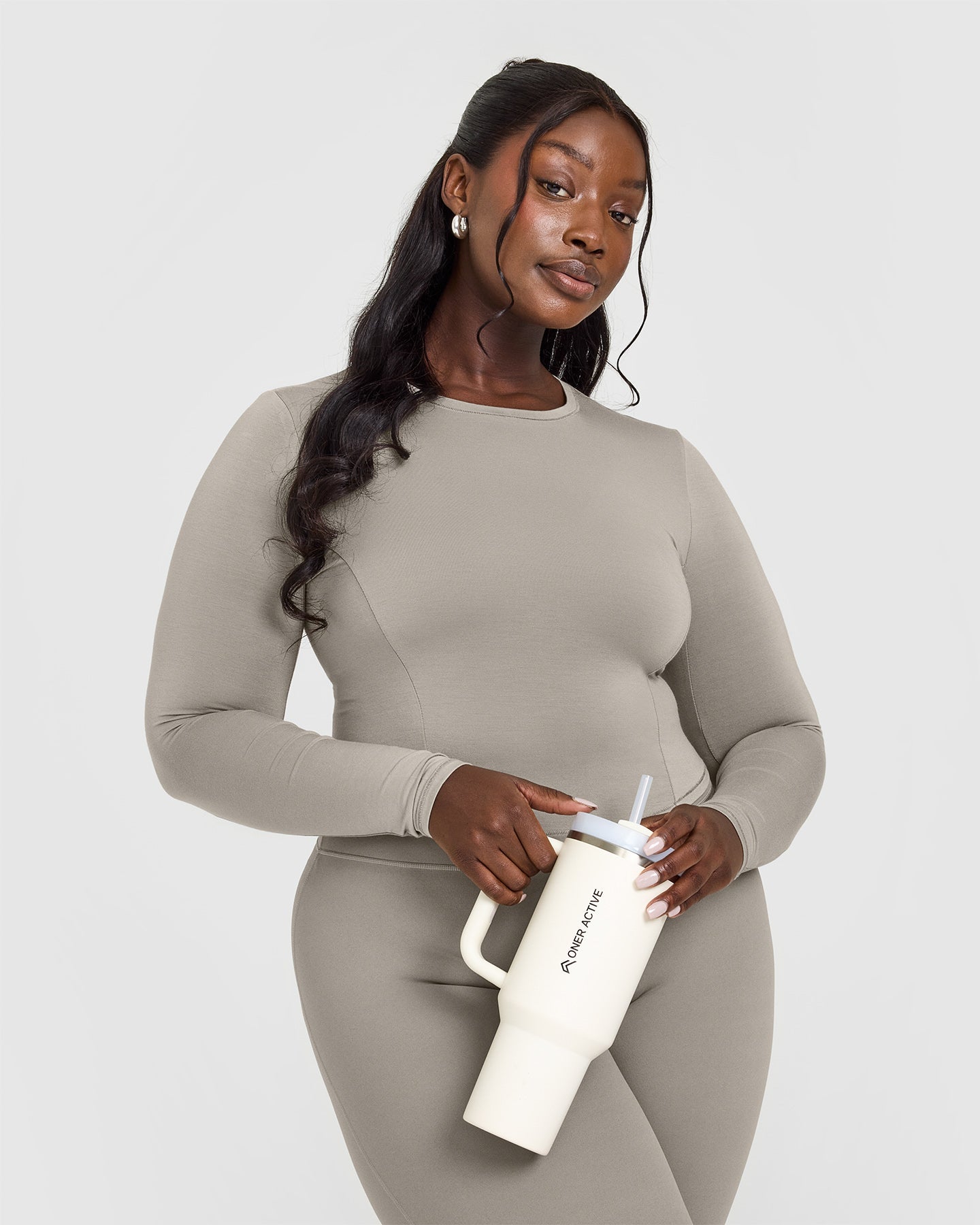 Mellow™ Soft Mid-Long Sleeve Women's Top | Warm Sand Color | Cozy Casual Wear for Fall & Winter | Perfect for Layering, Office, and Weekend Outfits