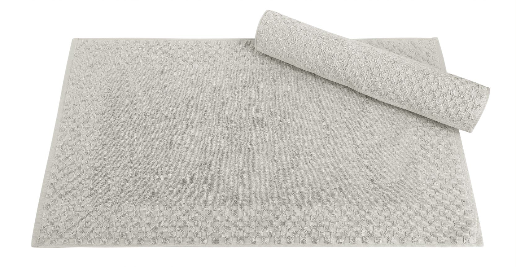 2-Piece Cotton Bath Mat Set - Non-Slip & Super Absorbent Bathroom Rugs | Machine Washable 100% Cotton Bath Mats (20x34 Inches) for Bathroom Safety & Luxury Comfort
