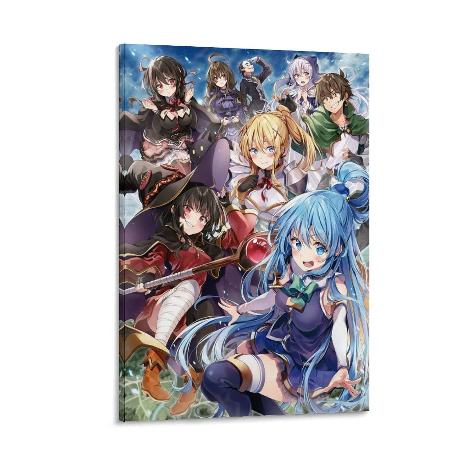 Anime Girl Konosuba Canvas Wall Art - 24x36 Inch (60x90cm) High Quality Decorative Painting Poster for Living Room, Bedroom, Game Room & Anime Lover's Space - Perfect Gift for Anime Fans & Home Decor