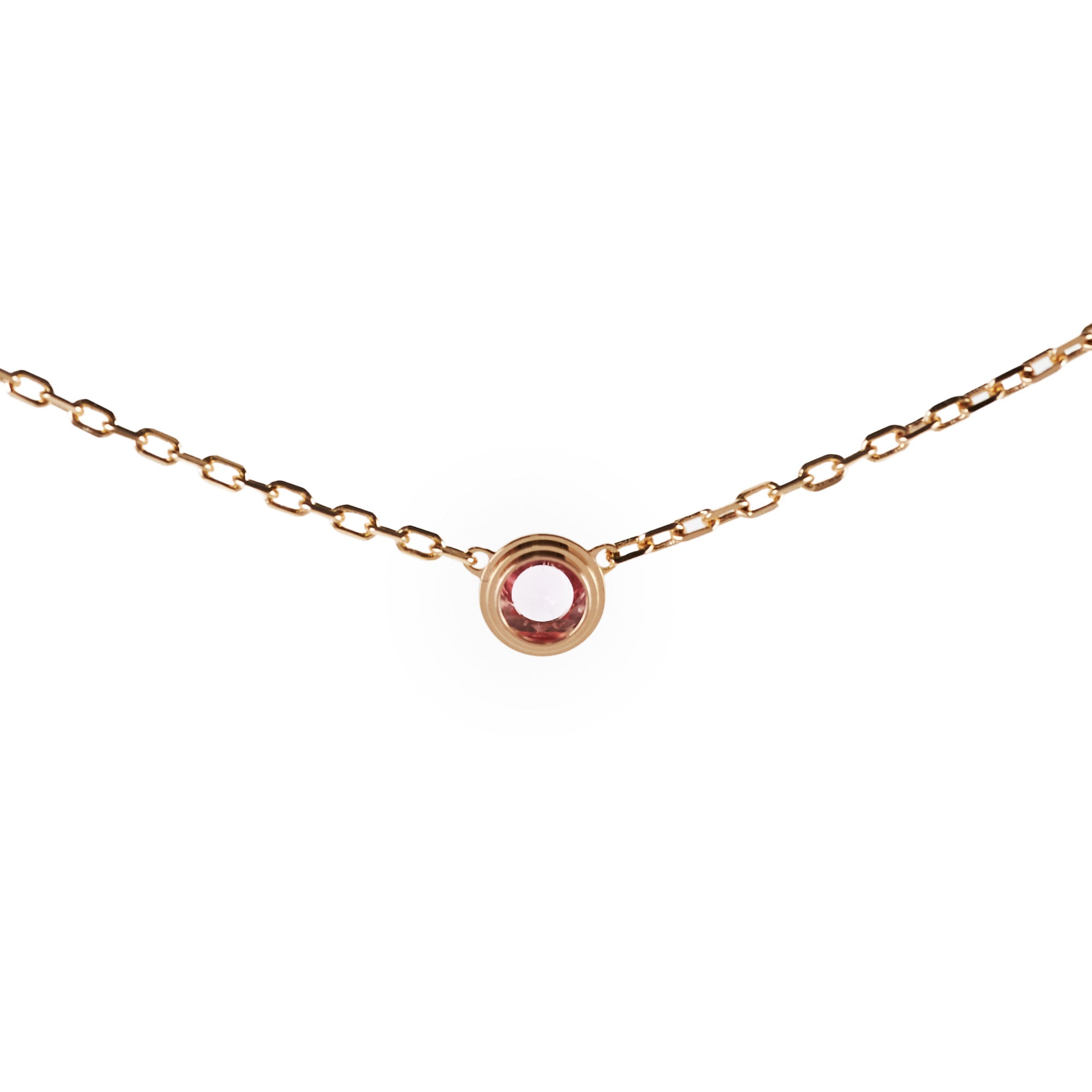 Cartier D'amour Necklace with Pink Sapphire - Elegant Heart Pendant Jewelry for Women, Perfect for Valentine's Day Gifts & Romantic Occasions