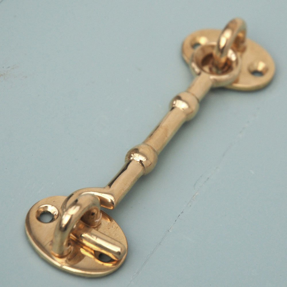Polished Brass Cabin Hook - Heavy Duty Door Holder for Boats, RVs & Homes | Rust-Resistant & Durable Brass Hook for Secure Door Fastening | Perfect for Marine, Camping & Indoor Use