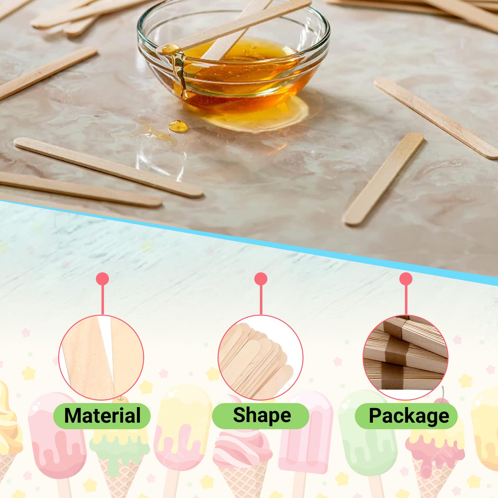 4.5 Inch Wooden Craft Sticks - Bulk Pack of 10,000 Natural Wood Popsicle Sticks for DIY Crafts, School Projects, Ice Cream Treats & Art Supplies - Perfect for Classroom, Home Decor, and STEM Activities