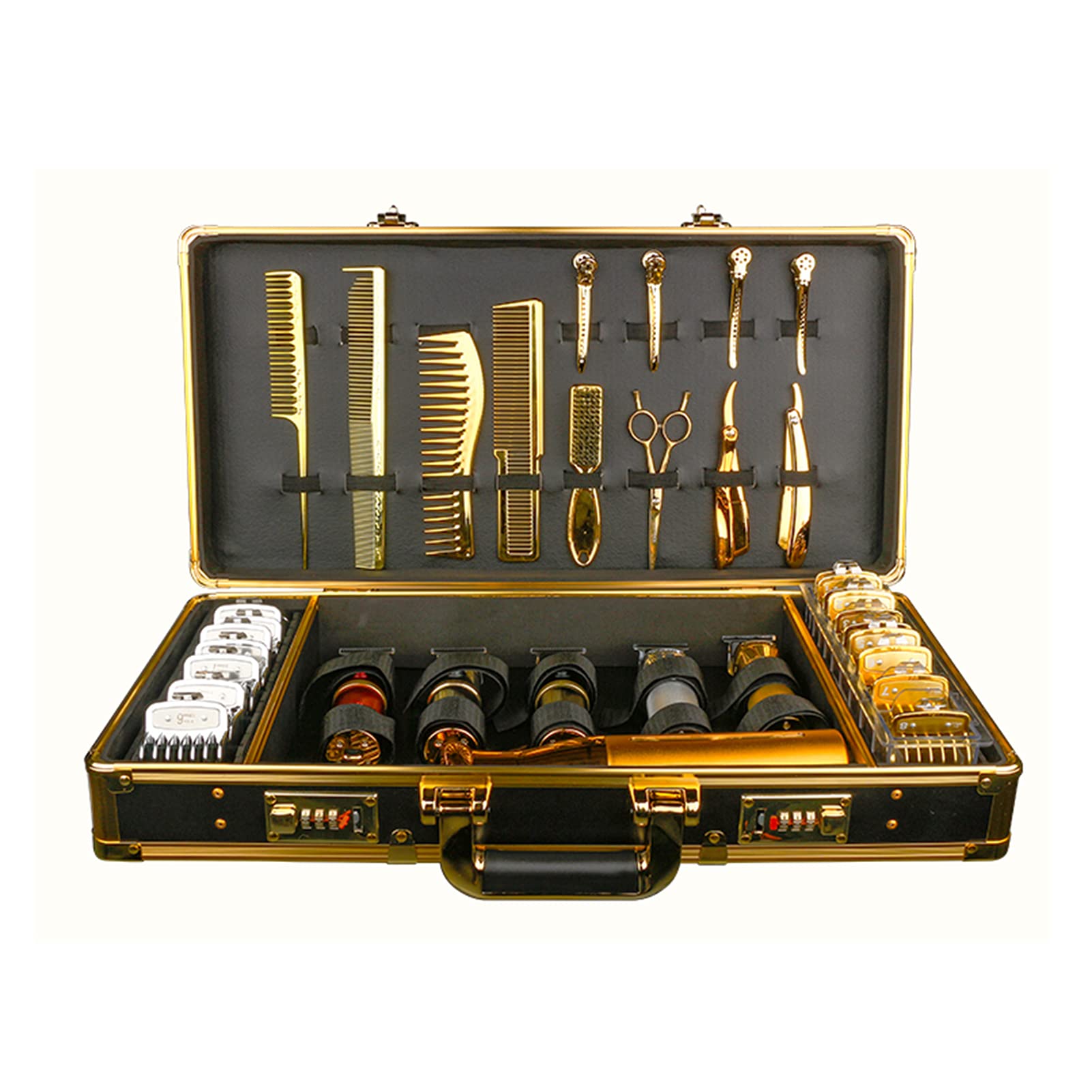 Professional Barber Case Storage Organizer - Stylist Tool Organizer Box with Password Lock | Portable Attache Case for Clippers, Scissors & Barber Tools | Perfect for Salon, Travel & Mobile Stylists