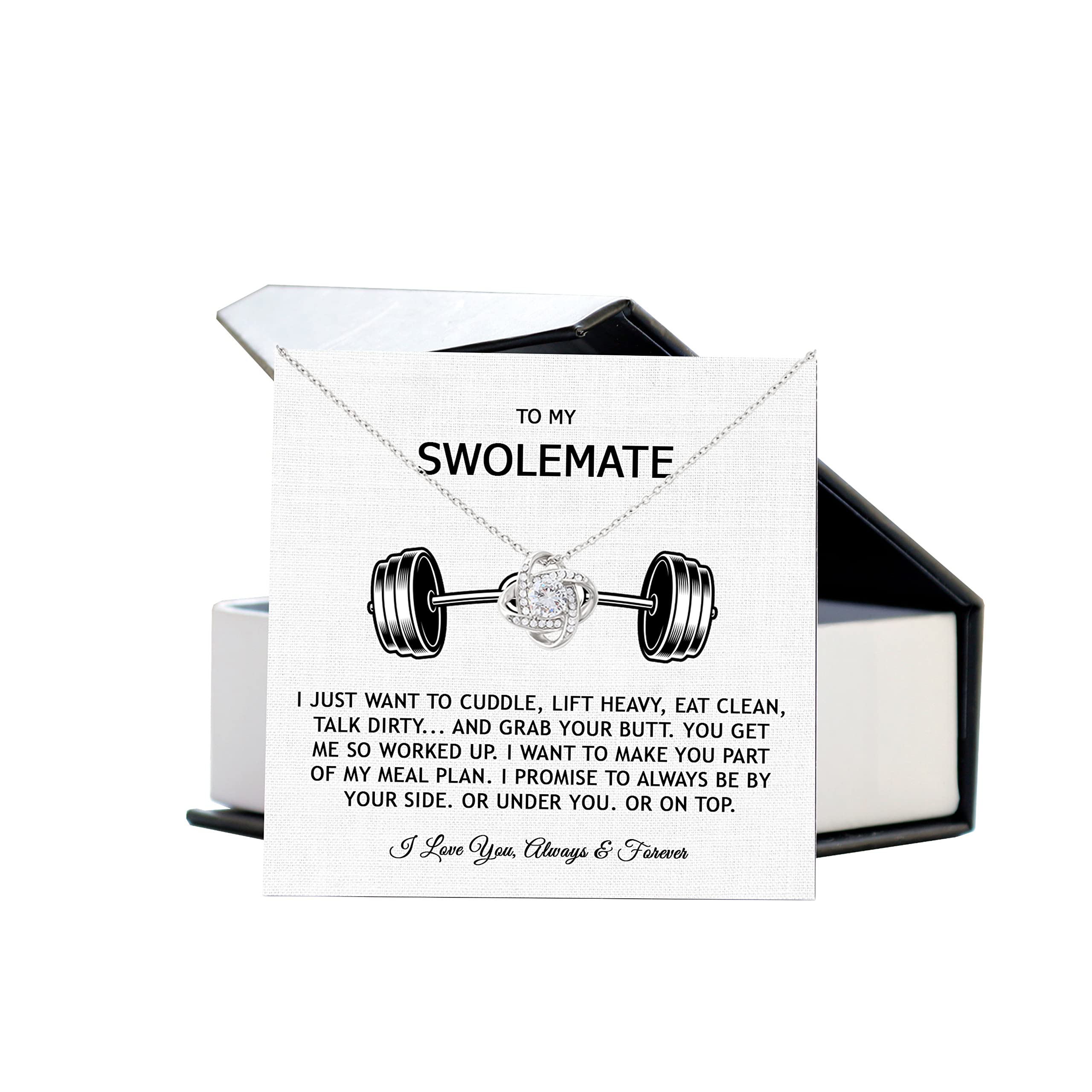 Swolemate Love Knot Necklace - Best Friend Jewelry Gift for Gym Partners