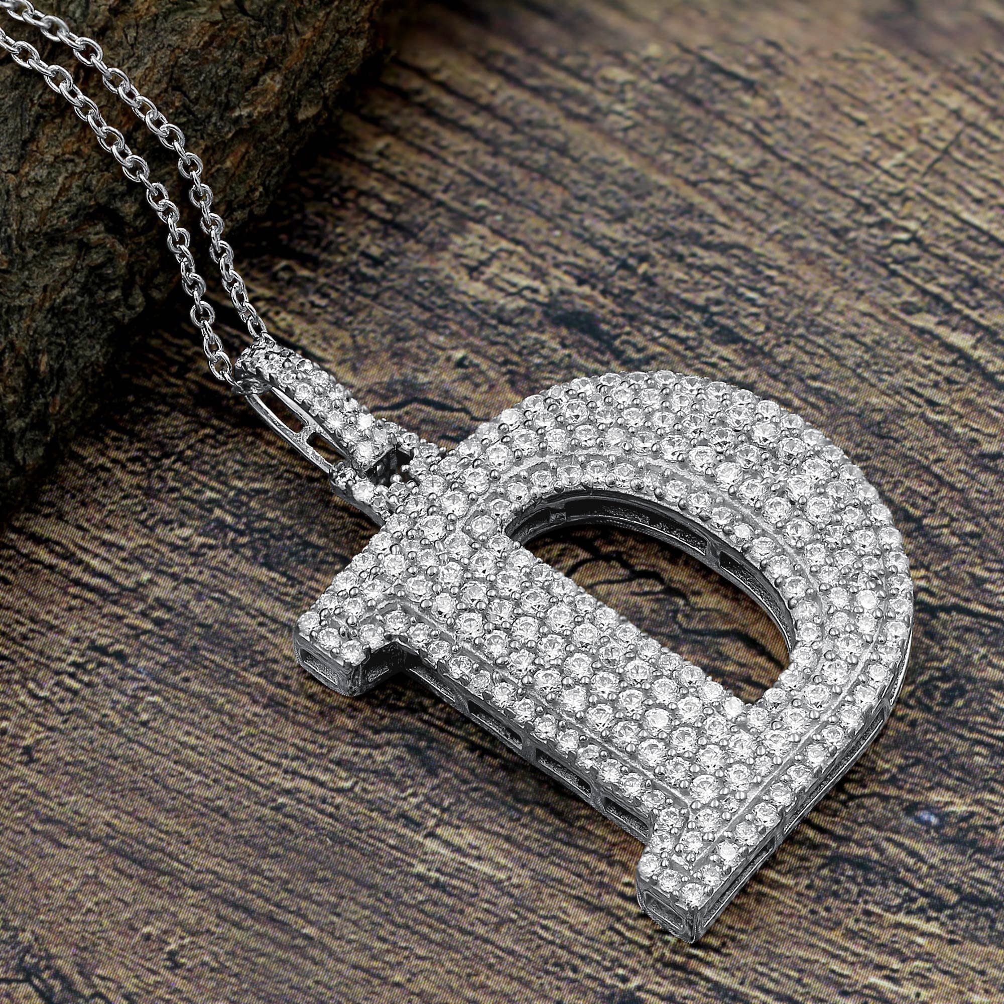 Moissanite Initial Pendant Necklace - A to Z Alphabet Letter Jewelry in White Gold Plated & Sterling Silver with Genuine Moissanite Stones | Perfect Christmas & Birthday Gift for Men & Women | Elegant Everyday Wear, Special Occasions & Personalized Gifting