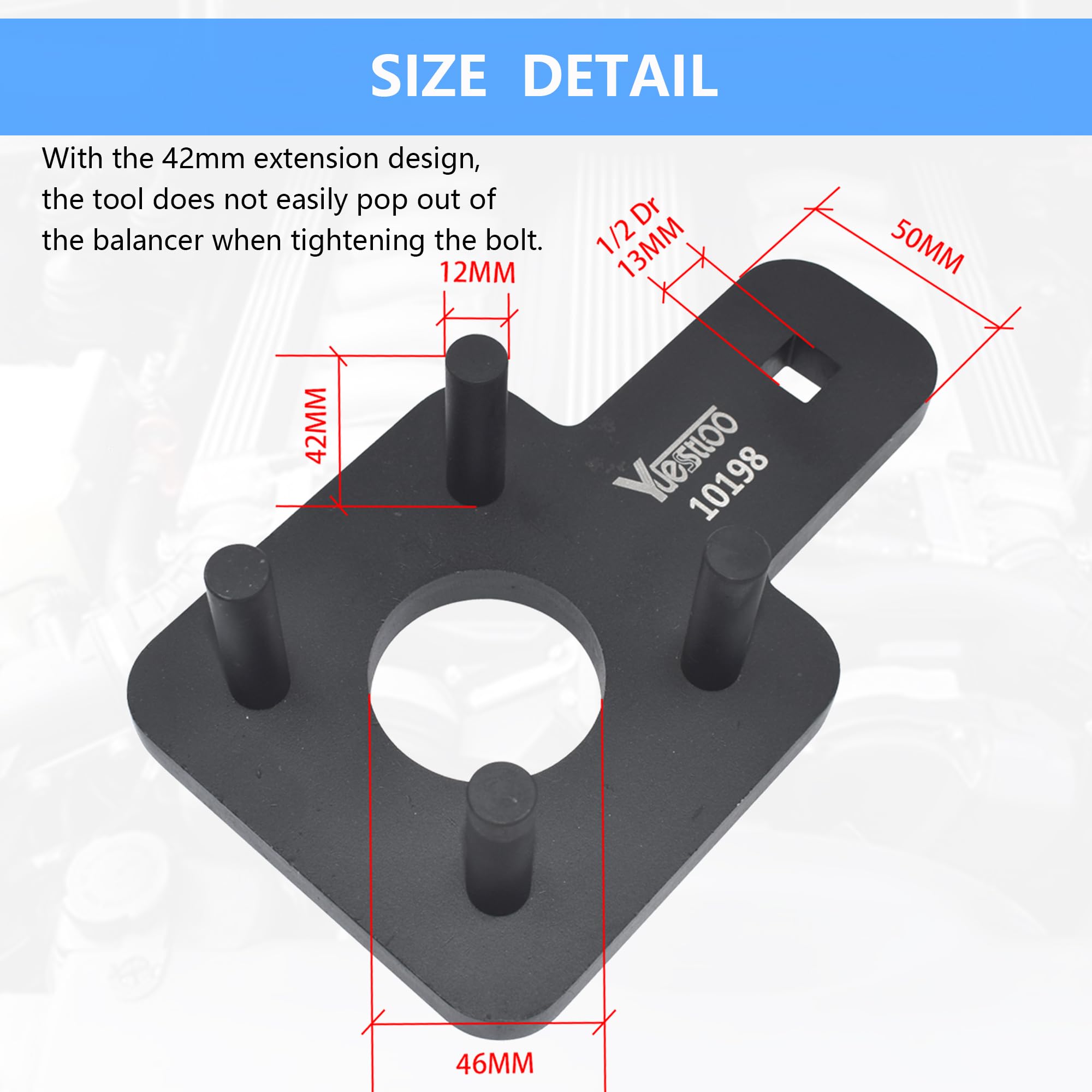 High-Quality Crankshaft Pulley Holding Tool & Harmonic Damper Holder - Compatible with VW Routan, Dodge, Chrysler, Ram 3.6L Engine - Replacement for 10198A - Perfect for Auto Repair Shops & DIY Mechanics