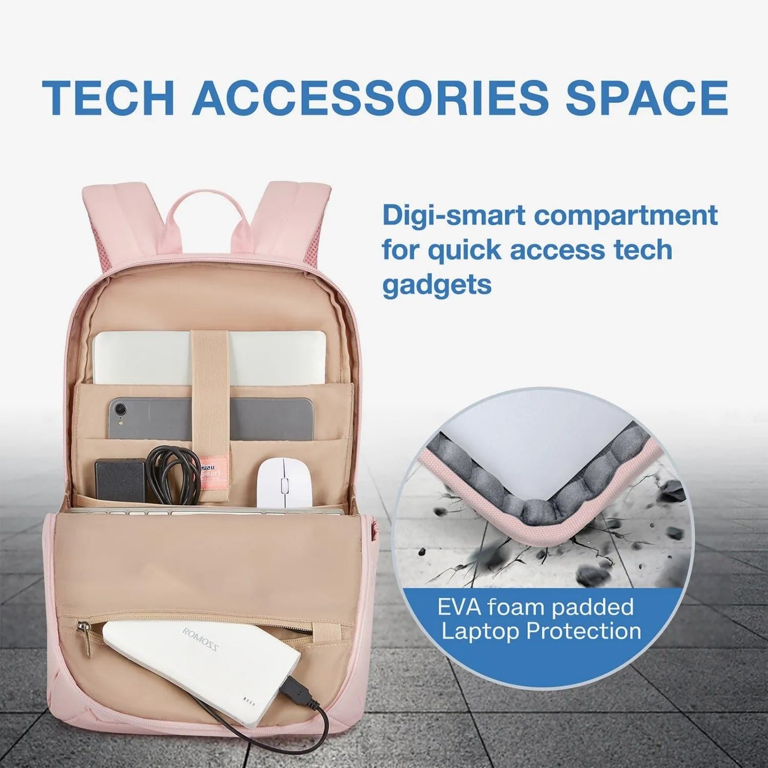 Bonchemin 15.6 Inch Laptop Backpack for Men & Women - Waterproof Travel Backpack with USB Charging Port - Perfect for Business, College, Commuting & Airplane Carry-On