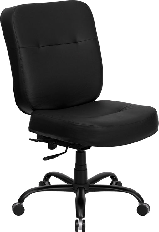 FLASH HERCULES Series Big & Tall 400 lb. Capacity Black Fabric Executive Swivel Ergonomic Office Chair with Rectangular Back - Perfect for Home Office, Gaming, and Heavy-Duty Workspaces
