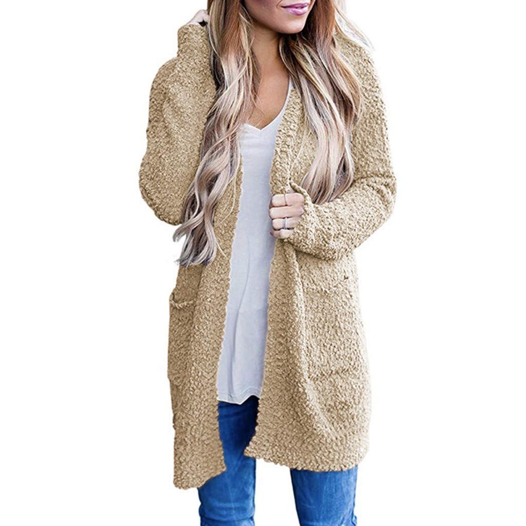 Women's Lightweight Long Sleeve Chunky Knit Cardigan Sweater - Open Front Cozy Pullover with Pockets | Perfect for Fall Layering, Office Wear & Casual Outfits