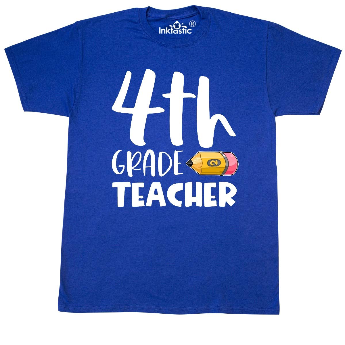 Inktastic Fourth Grade Teacher Pencil Graphic T-Shirt - Fun & Comfortable Teaching Apparel for Educators, Back to School, Classroom Outfits