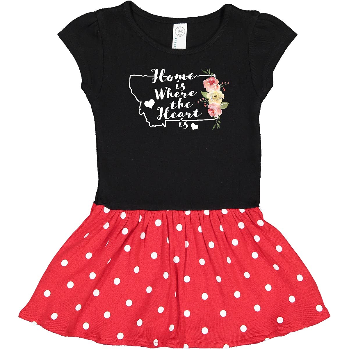 Inktastic Montana Home is Where The Heart is Watercolor Floral Baby Dress - Cute Outfit for Newborn Girls, Infant Photo Shoots & Special Occasions