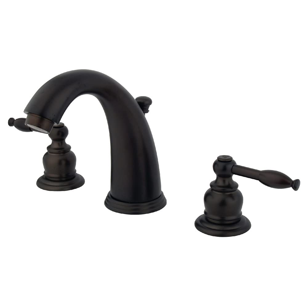 Kingston Brass GKB985KL Knight 8-Inch Widespread Bathroom Faucet with Pop-Up Drain, Oil Rubbed Bronze Finish - Perfect for Modern Vanities and Powder Rooms
