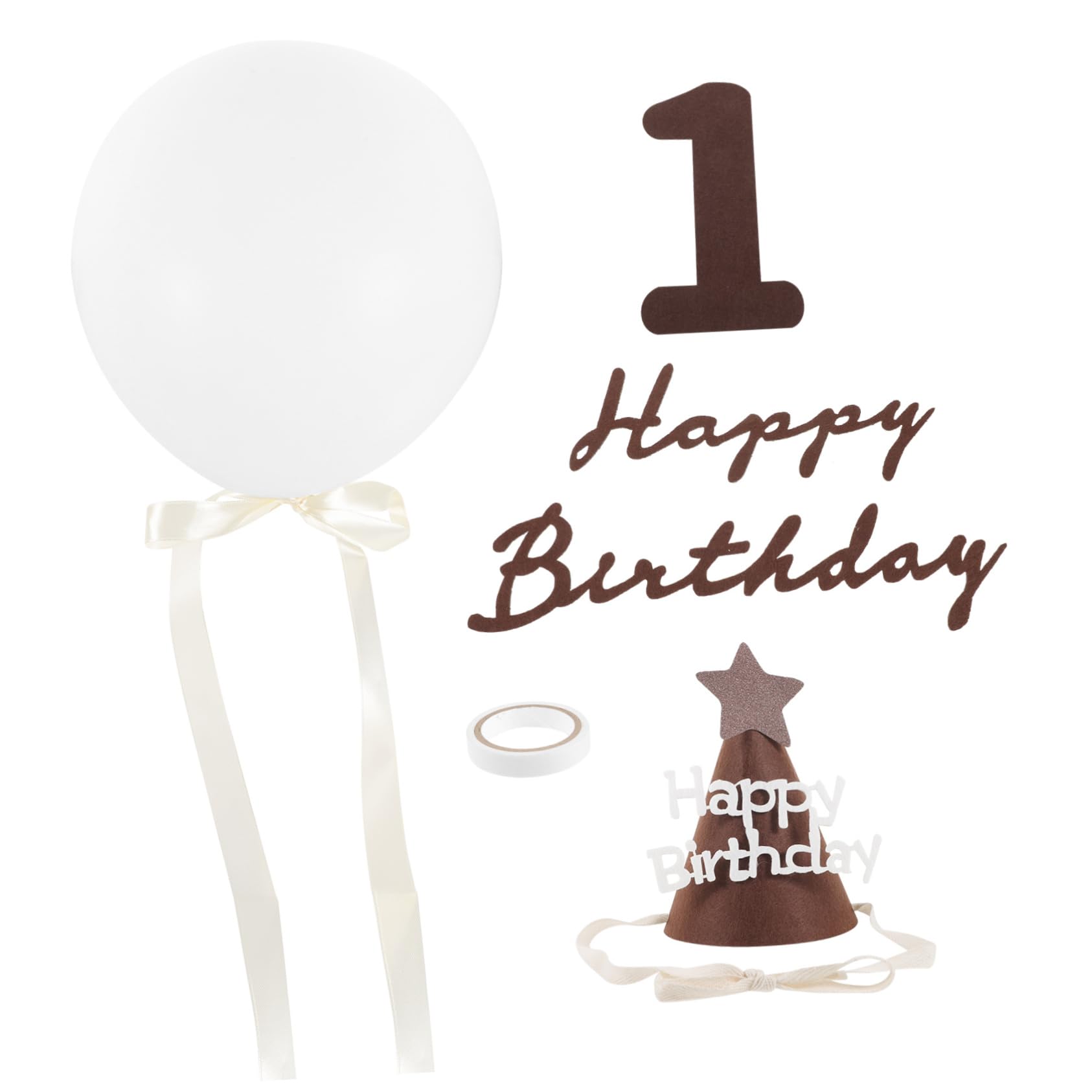 IWOWHERO 1 Set Non-Woven Fabric Alphabet Birthday Balloon Decoration - Letter Stickers for Party, Baby Shower & Anniversary Celebrations