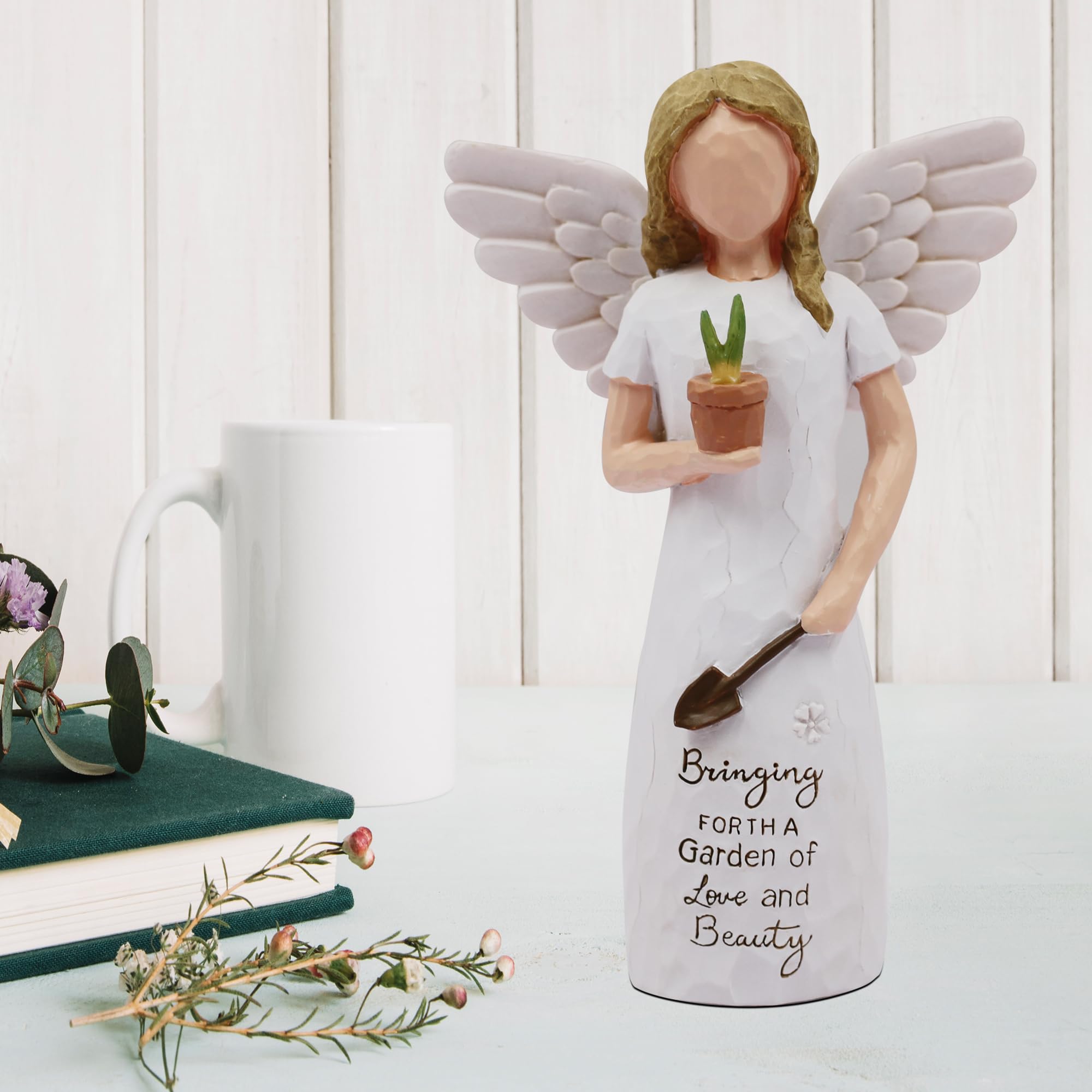 Hand-Painted Garden Angel Figurine - Unique Gardening Gifts for Women, Perfect Gift for Female Gardeners, Home & Garden Decor, Outdoor & Indoor Decoration