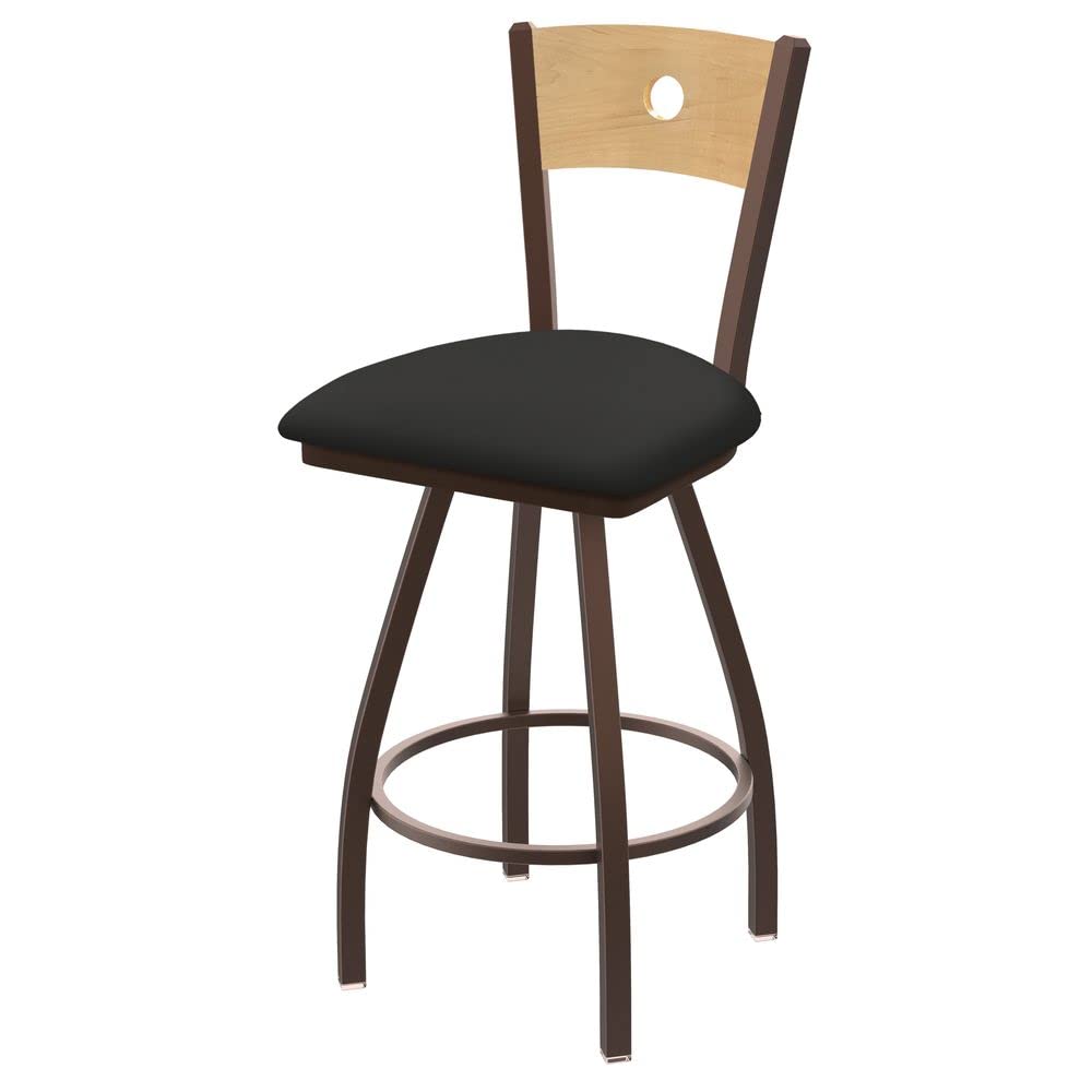 Holland Bar Stool Co. XL 830 Voltaire Swivel Bar Stool with Canter Iron Frame - Adjustable Height Counter Stool for Kitchen Island, Bar, and Dining Room