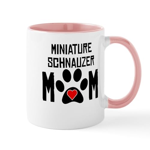 White/Pink Inside - Miniature Schnauzer Mom Mugs