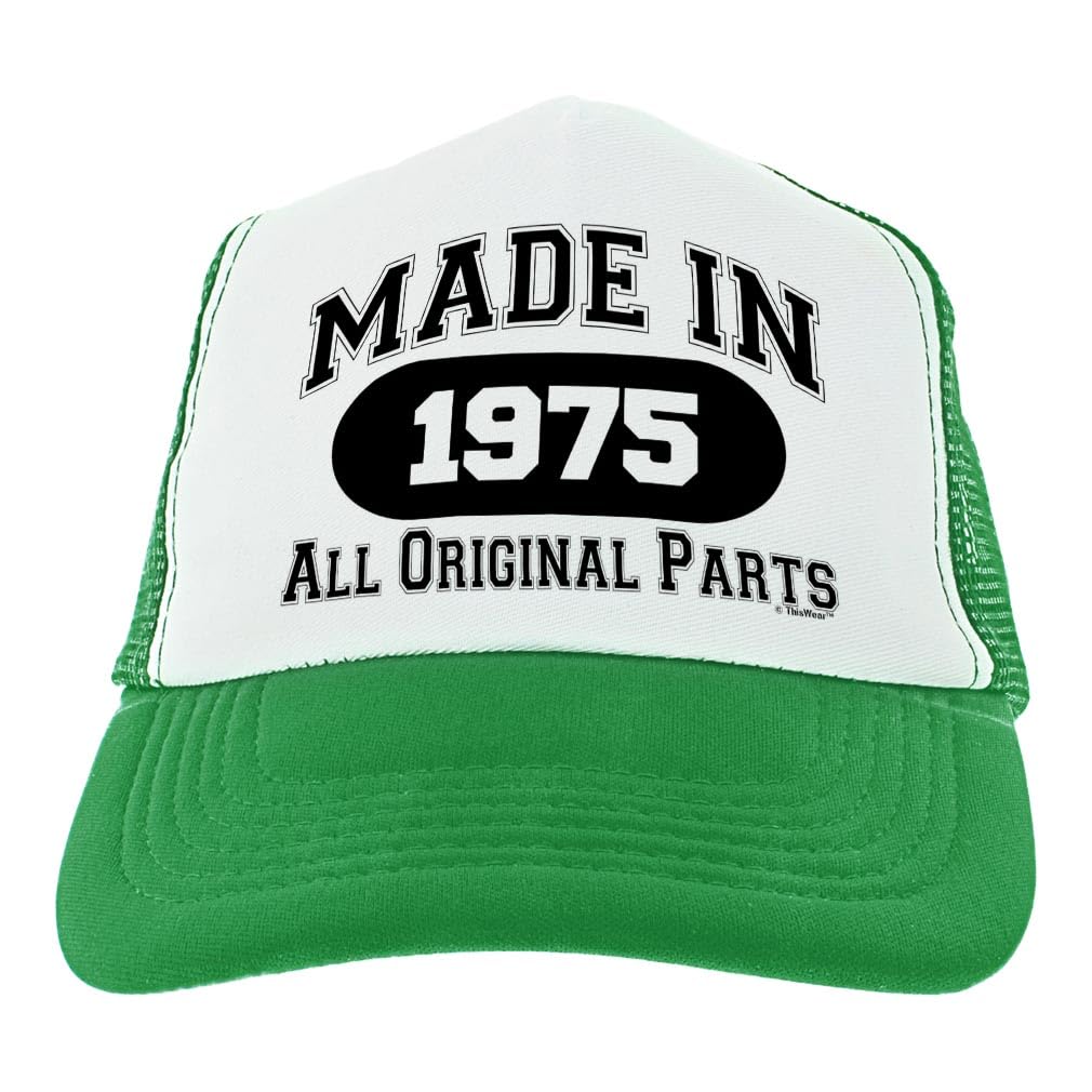 ThisWear 50th Birthday Snapback Trucker Hat - Vintage Milestone Year Celebration Cap for Men & Women - Perfect for Birthday Parties, Anniversaries, and Special Occasions