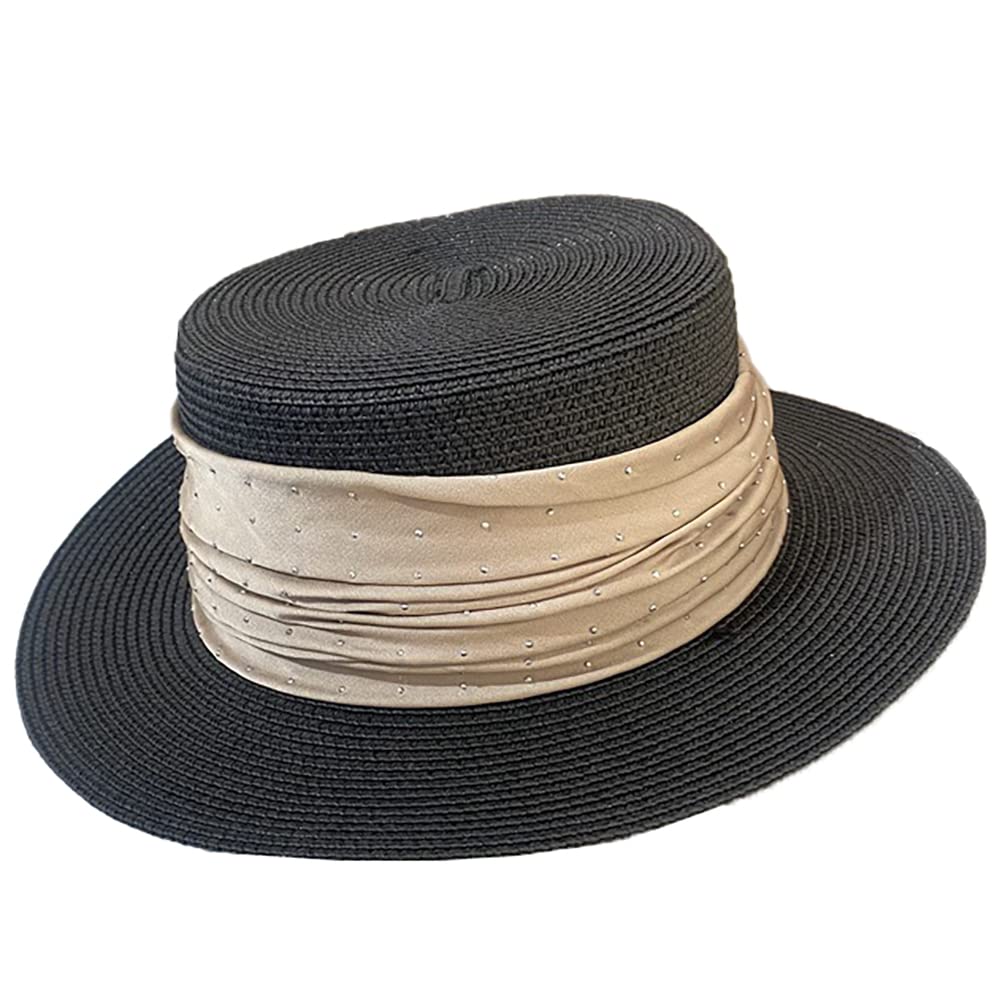 Stylish UV Protection Straw Fedora Hats for Women & Men - Breathable Summer Beach Sun Hat with Wide Brim - Perfect for Outdoor Activities, Vacations, and Poolside Relaxation