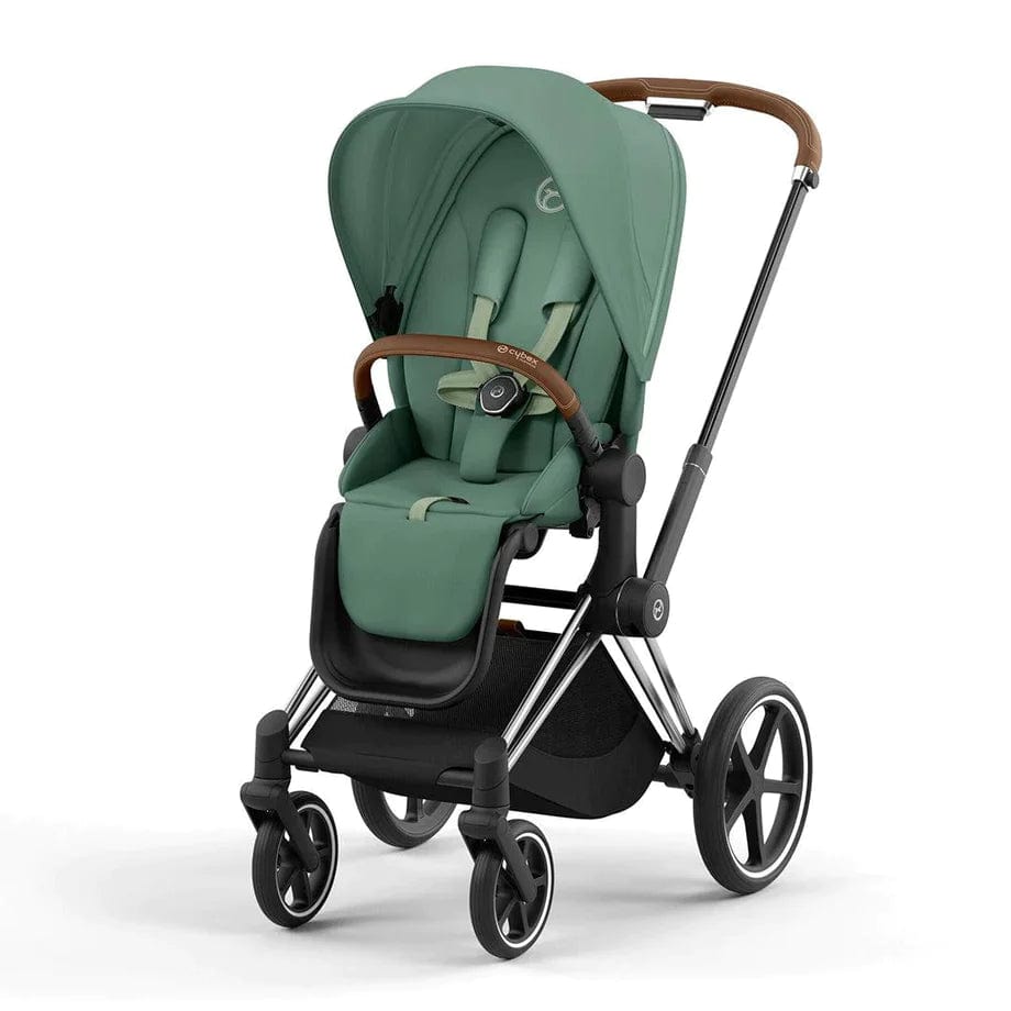 Cybex Priam 4 Complete Stroller - Luxury Chrome/Brown Baby Stroller with All-Wheel Suspension | Perfect for City Walks, Travel & Everyday Use