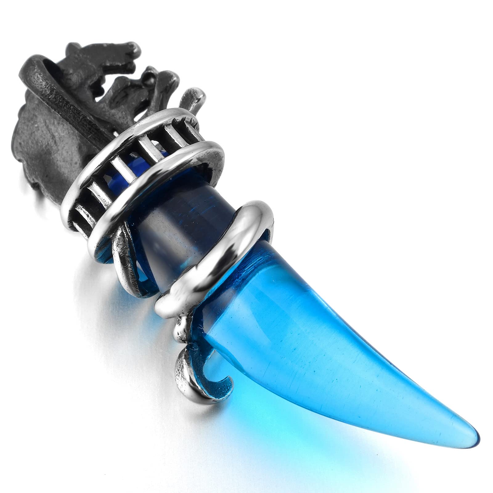 Dragon Wolf Tooth Pendant Necklace for Men & Women - Stainless Steel Jewelry Gift with Chain for Outdoor & Casual Wear
