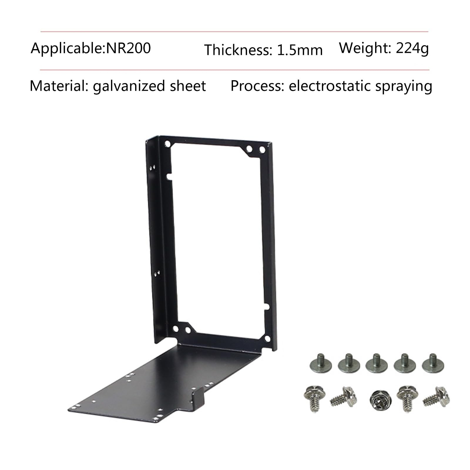 NR200 ATX Power Bracket - Vertical & Ventilated Metal Support Stand for Computer Case | Easy Installation for Optimized PC Setup | Perfect for Gaming Rigs & Workstation Builds