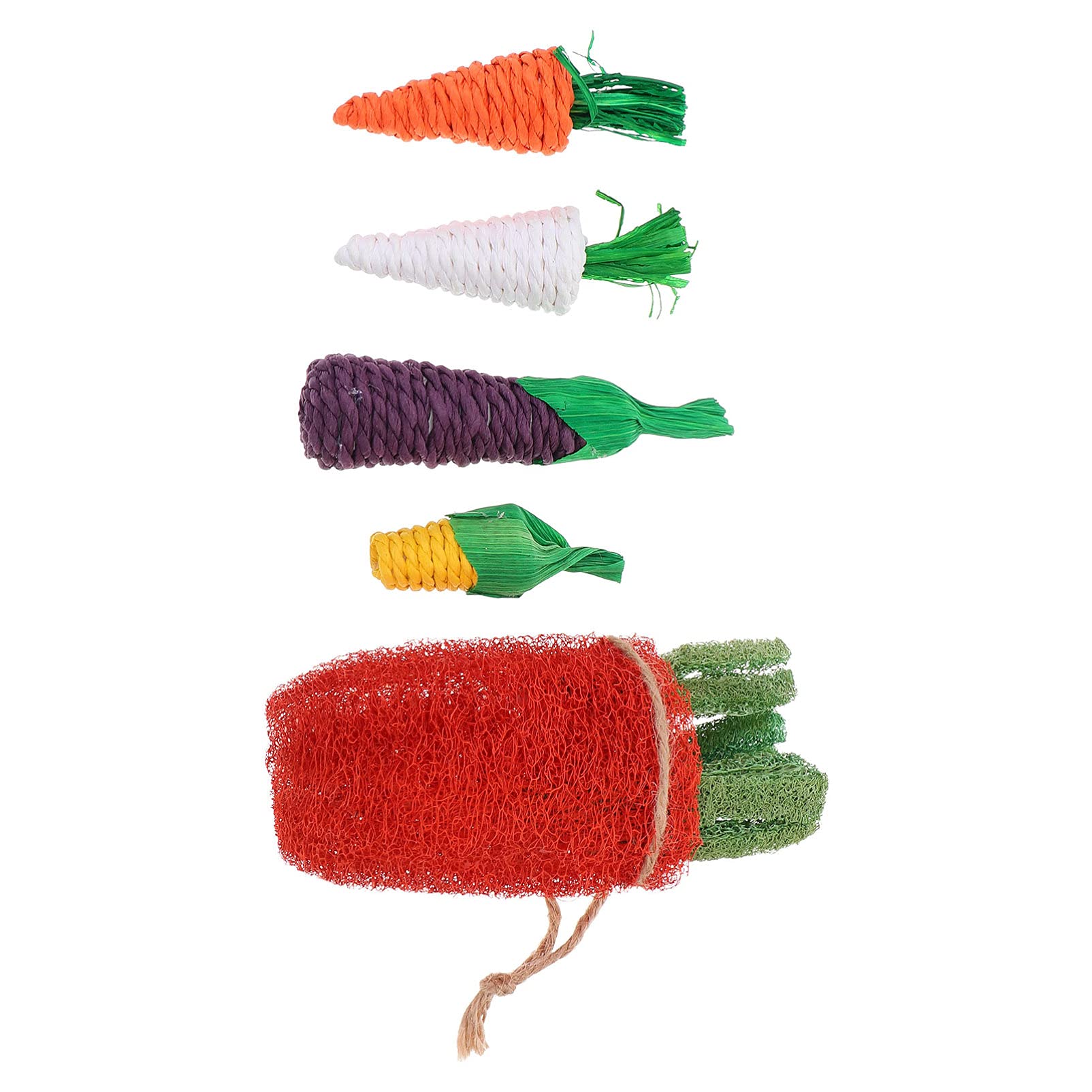 STOBOK 5pcs Hamster Chew Toys for Teeth Care - Natural Cotton Rope Chewing Toys for Rabbits, Guinea Pigs, Parrots & Small Pets - Safe Molar Teething Relief & Stress Relief - Perfect for Cage Play, Dental Health & Boredom Prevention