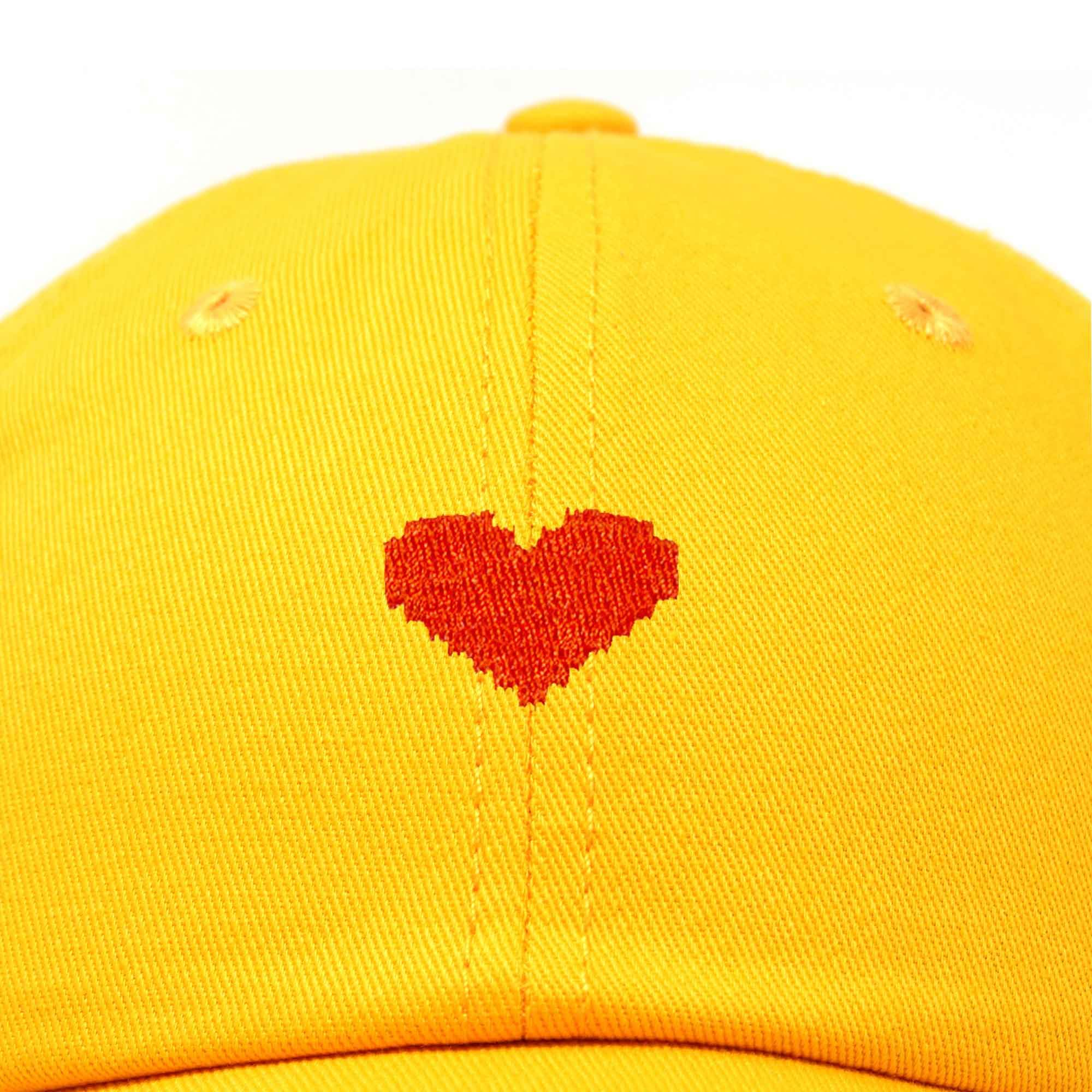 DALIX Pixel Heart Embroidered Cotton Dad Hat for Women - Valentine's Day Gift, Casual Fashion Accessory for Outdoor Activities, Dates, and Everyday Wear
