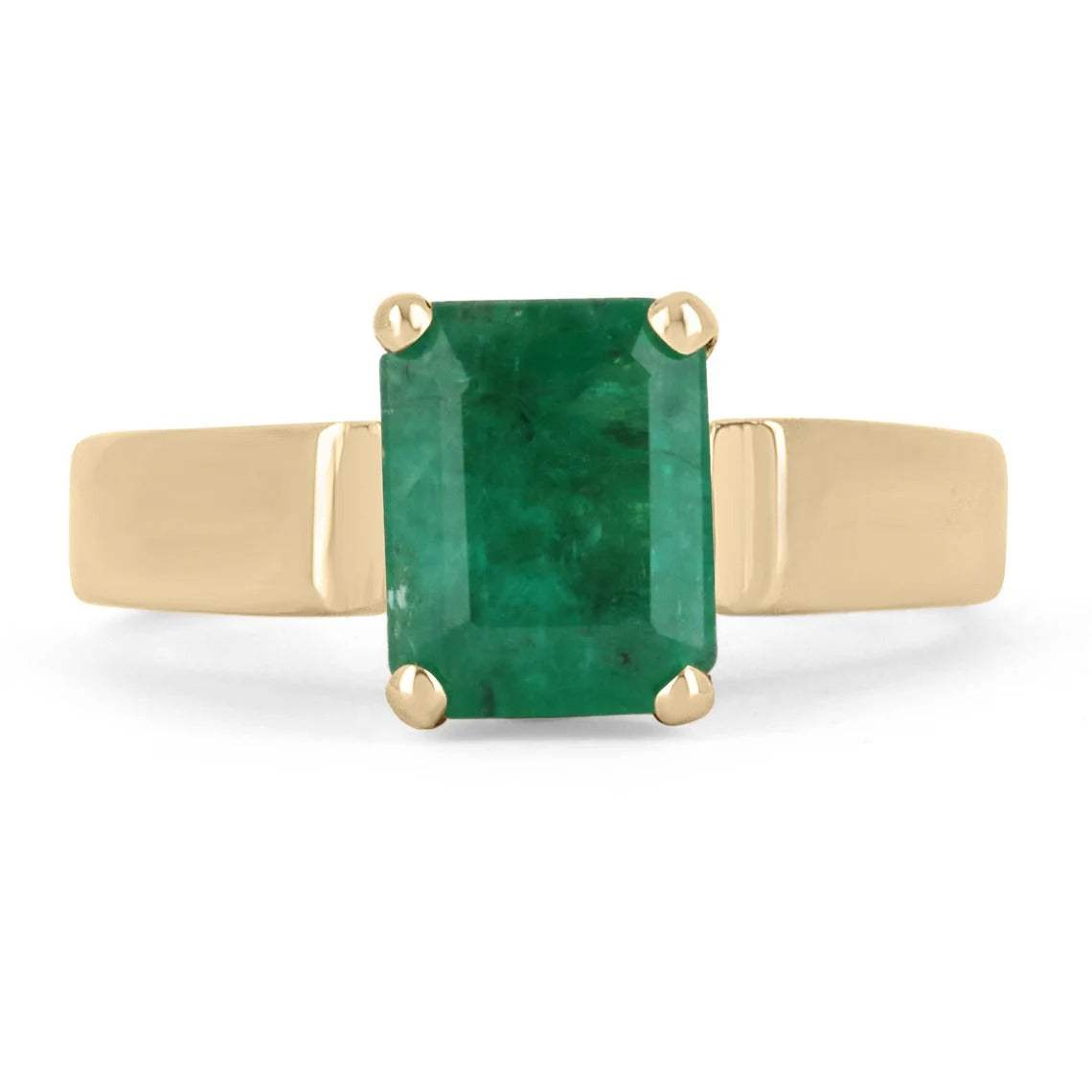 1.88 Carat Natural Emerald Solitaire Engagement Ring in 18K White Gold - Perfect for Proposals, Anniversaries & Special Occasions