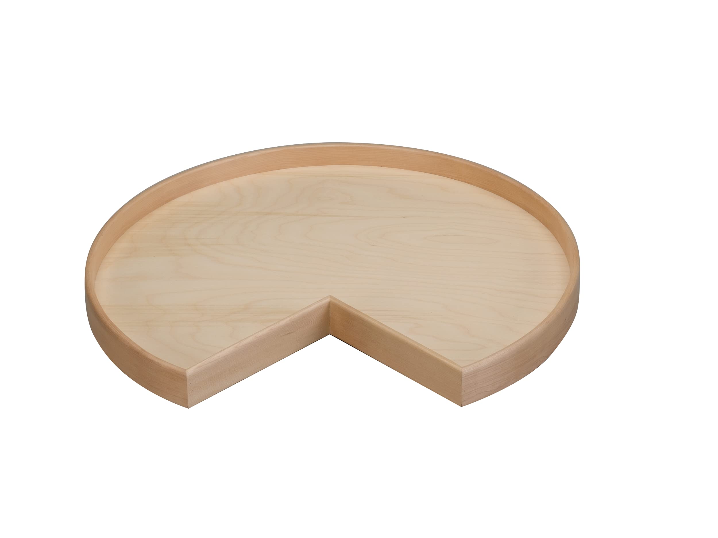 Natural Wood Kidney-Shaped Lazy Susan Turntable Shelf for Corner Base Cabinets - Spice Rack Organizer for Kitchen, Pantry & Bathroom Storage Solutions