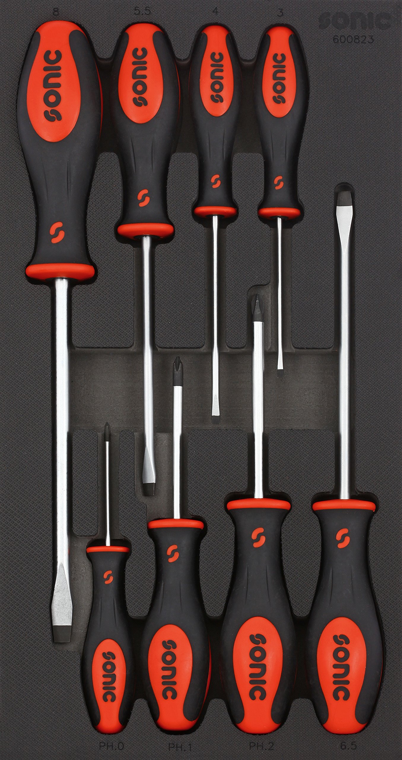 SONIC 600823 8-Piece 1/3 Screwdriver Set - Professional SFS Screwdriver Kit for Home Repair, Electronics & DIY Projects