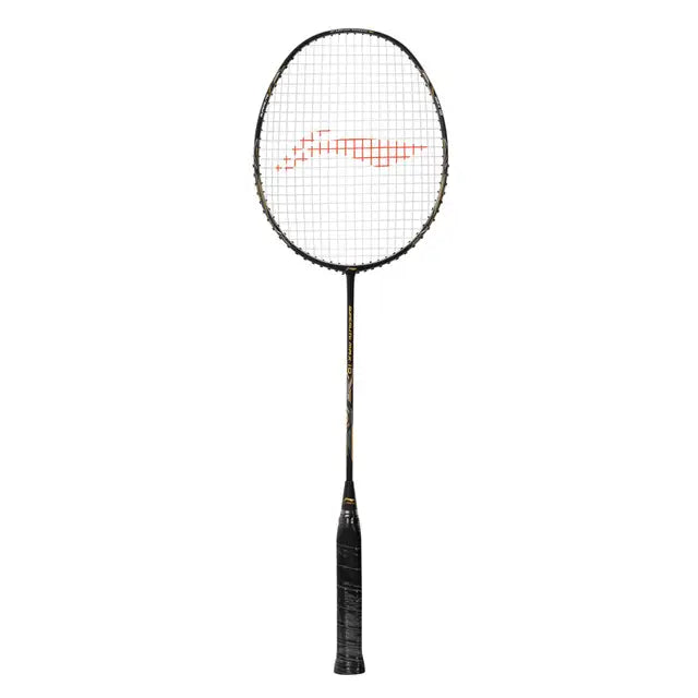 Li Ning G Force Superlite Max 10 Badminton Racket - Prestrung with High Tension, Lightweight Carbon Fiber Shaft (Black/Gold/White) | Professional Tournament Grade | Perfect for Competitive Play & Training Sessions