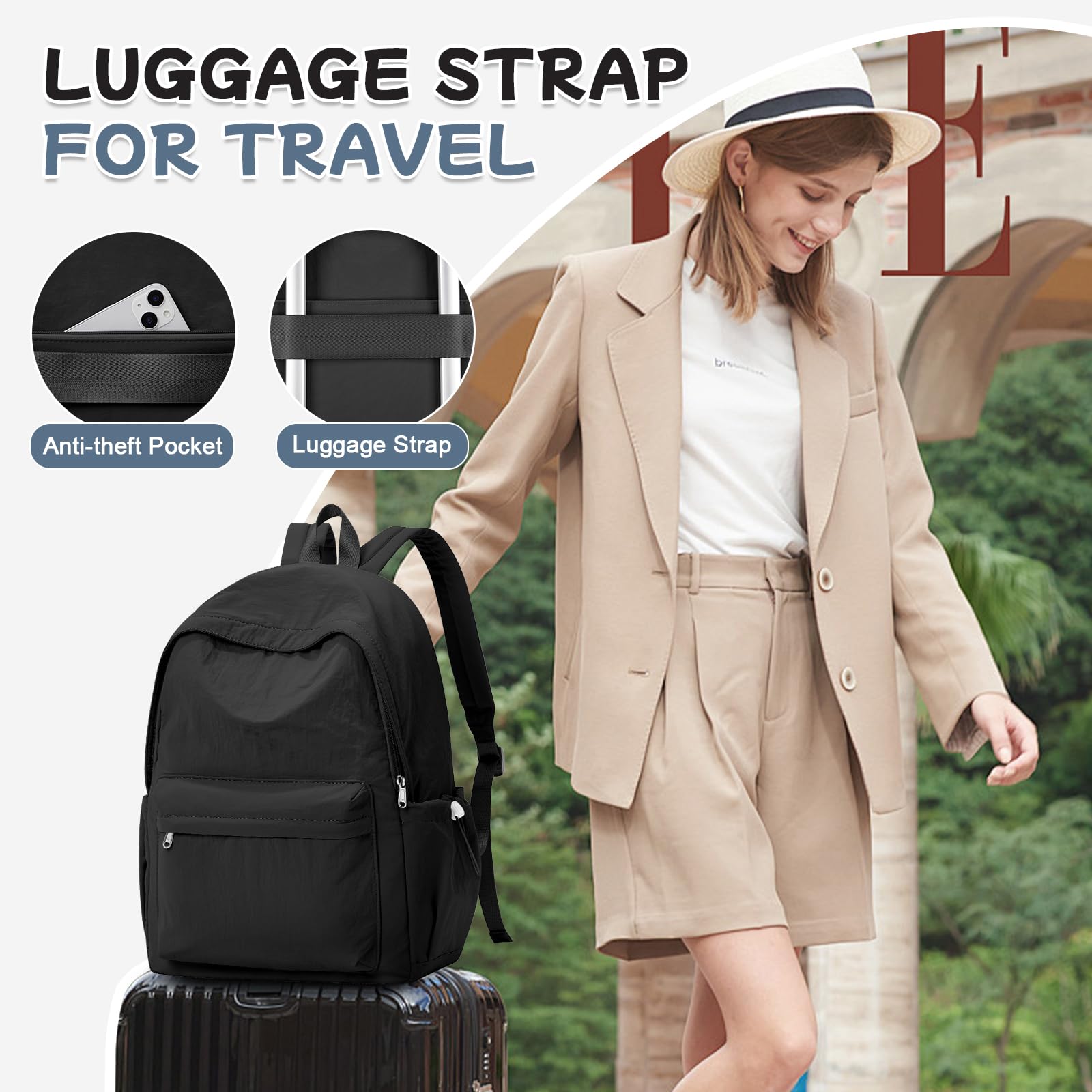 VGOCO Durable Waterproof Backpack for School, Travel & Hiking - Lightweight Laptop Backpack with USB Charging Port & Anti-Theft Design - Perfect for Students, Commuters & Outdoor Adventures