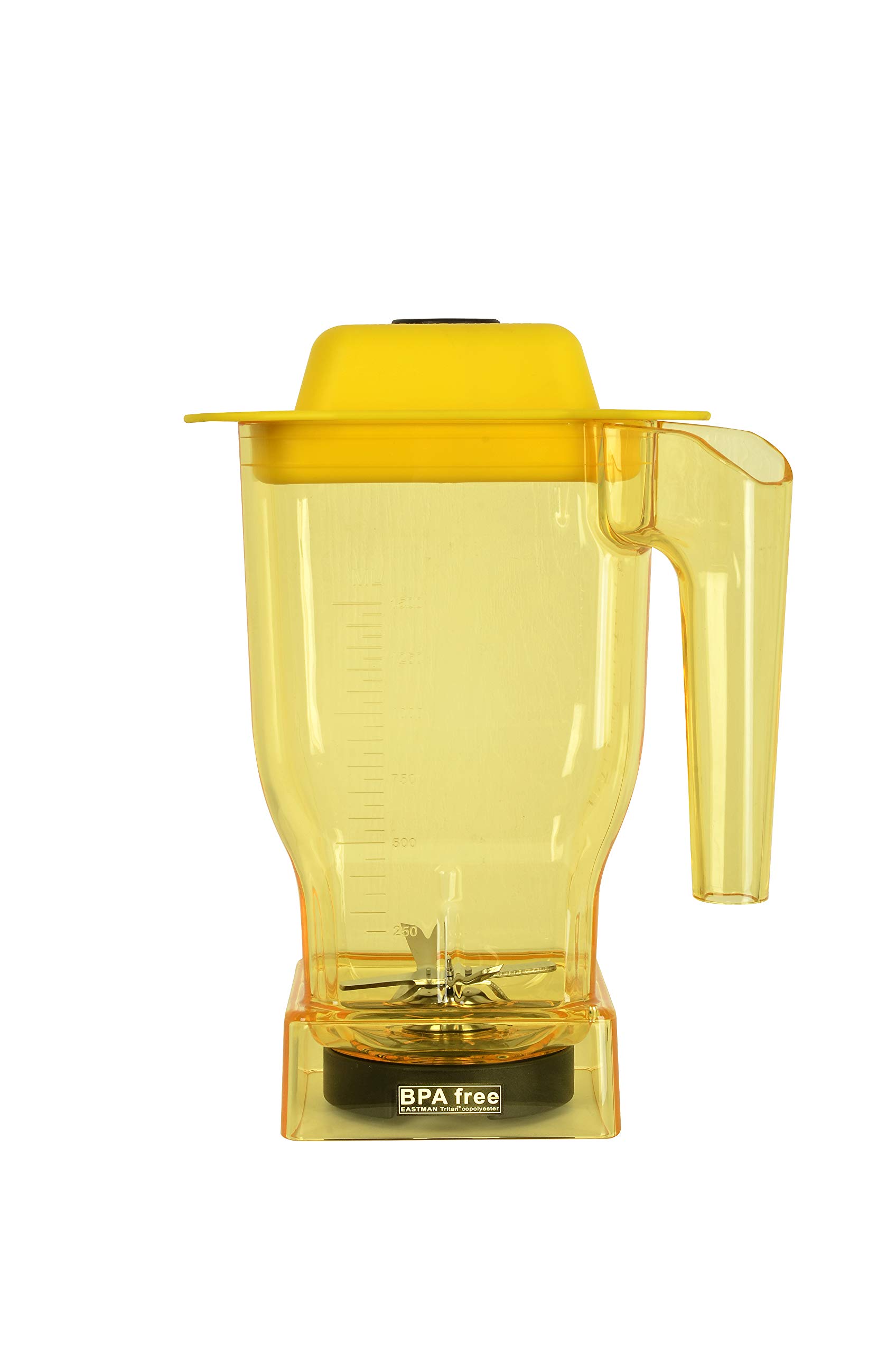 1.5L BPA-Free Tritan Low Profile Round Jug Replacement with Blade - Yellow Container for Water, Juice, Smoothies & Meal Prep (Ideal for Home, Office & Travel)