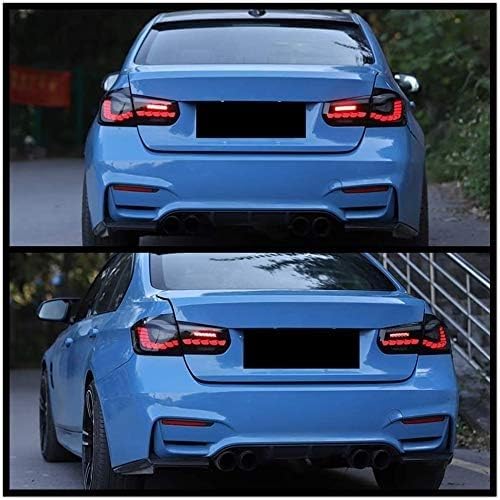 2012-2018 BMW F30 F35 F80 M3 LED Tail Lights with Sequential Turn Signals & Start Up Animation - Smoked Rear Lamp Assembly for Enhanced Style & Safety - Perfect for Night Driving & Car Customization