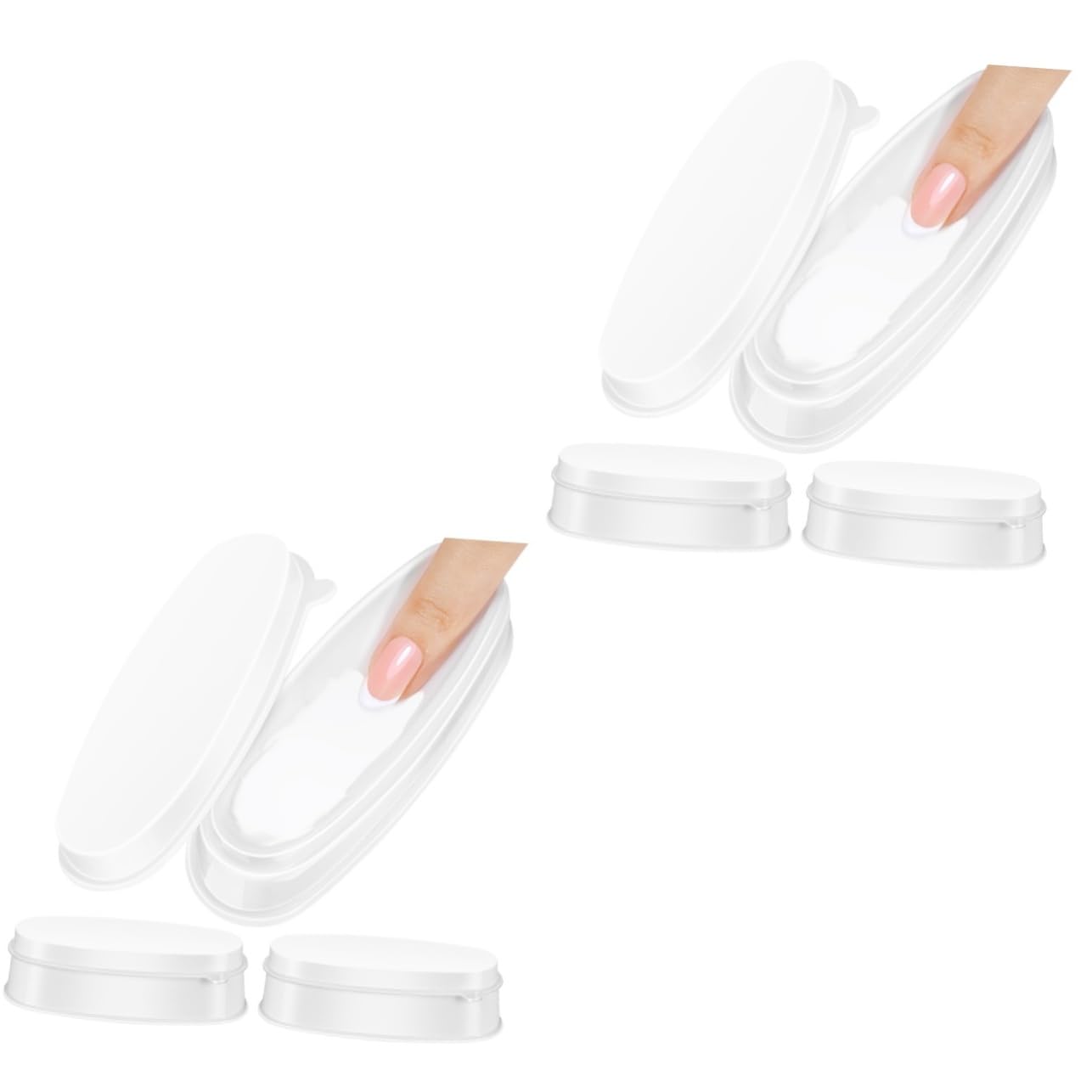 FRCOLOR 2 Sets French Style Manicure Kit with Nail Dipping Powder Storage Boxes - 3pc Nail Art Accessories for Salon & Home Manicure | Perfect for Nail Technicians & DIY Enthusiasts