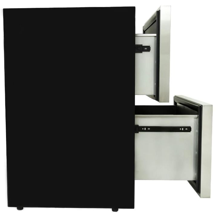 Blaze 23.5 Inch 5.1 Cu. Ft. Outdoor Rated Stainless Steel Double Drawer Refrigerator - Perfect for Patio, Poolside, Outdoor Kitchen & Entertainment Areas