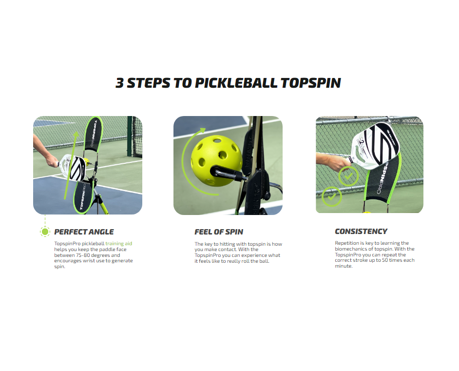 TopspinPro Pickleball Training Aid - Improve Spin & Control for Beginners & Advanced Players | Perfect for Practice, Drills & Match Play