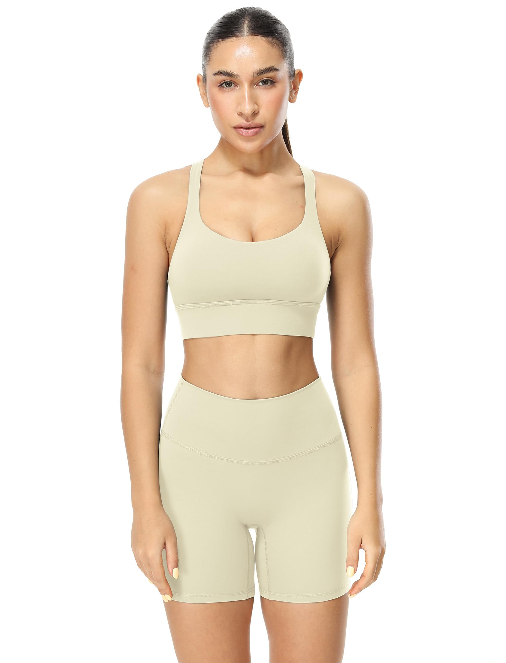 ICY ZONE Women's Sports Bras - Padded Workout Yoga Top with Strappy Design for Running, Gym & Activewear | Breathable & Supportive for High-Impact Exercise
