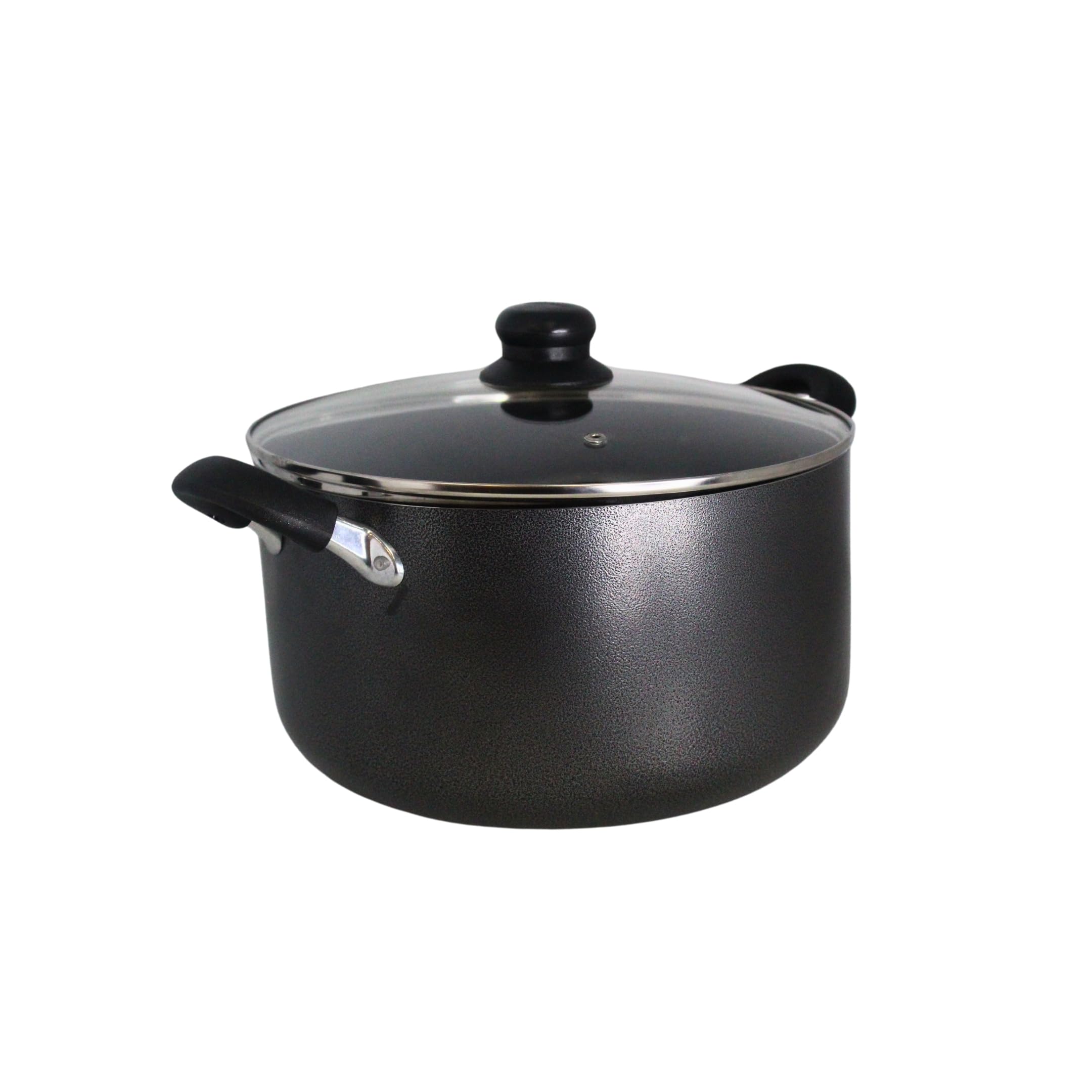 IMUSA USA 10 Quart Nonstick Hammered Exterior Dutch Oven with Glass Lid, Gray - Perfect for Braising, Stewing, and Slow Cooking Soups & Stews