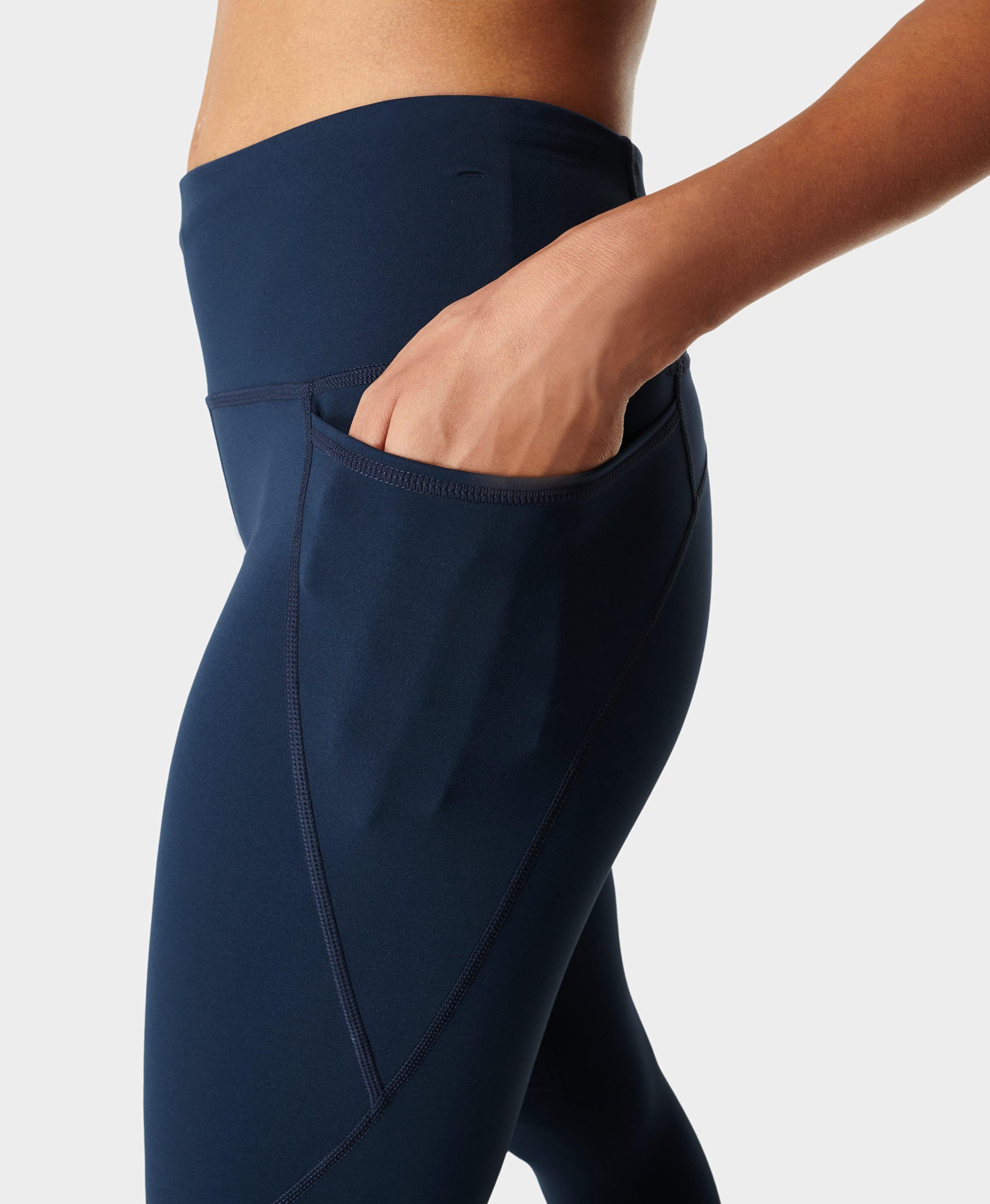 Sweaty Betty Women's Power 7/8 High-Waisted Workout Leggings - Navy Blue - Moisture-Wicking & Squat-Proof Yoga Pants for Gym, Running & Lounge Wear