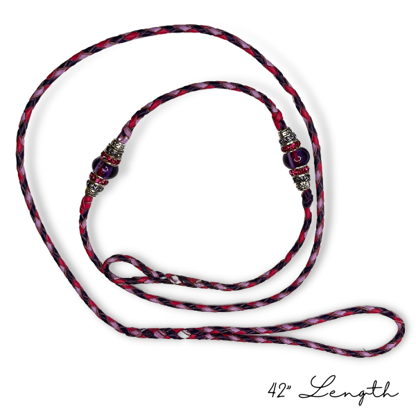 Premium Kangaroo Leather Beaded Dog Show Lead - Durable Training Leash for Professional Handlers & Competition - Perfect for Dog Shows, Training Sessions & Outdoor Walks