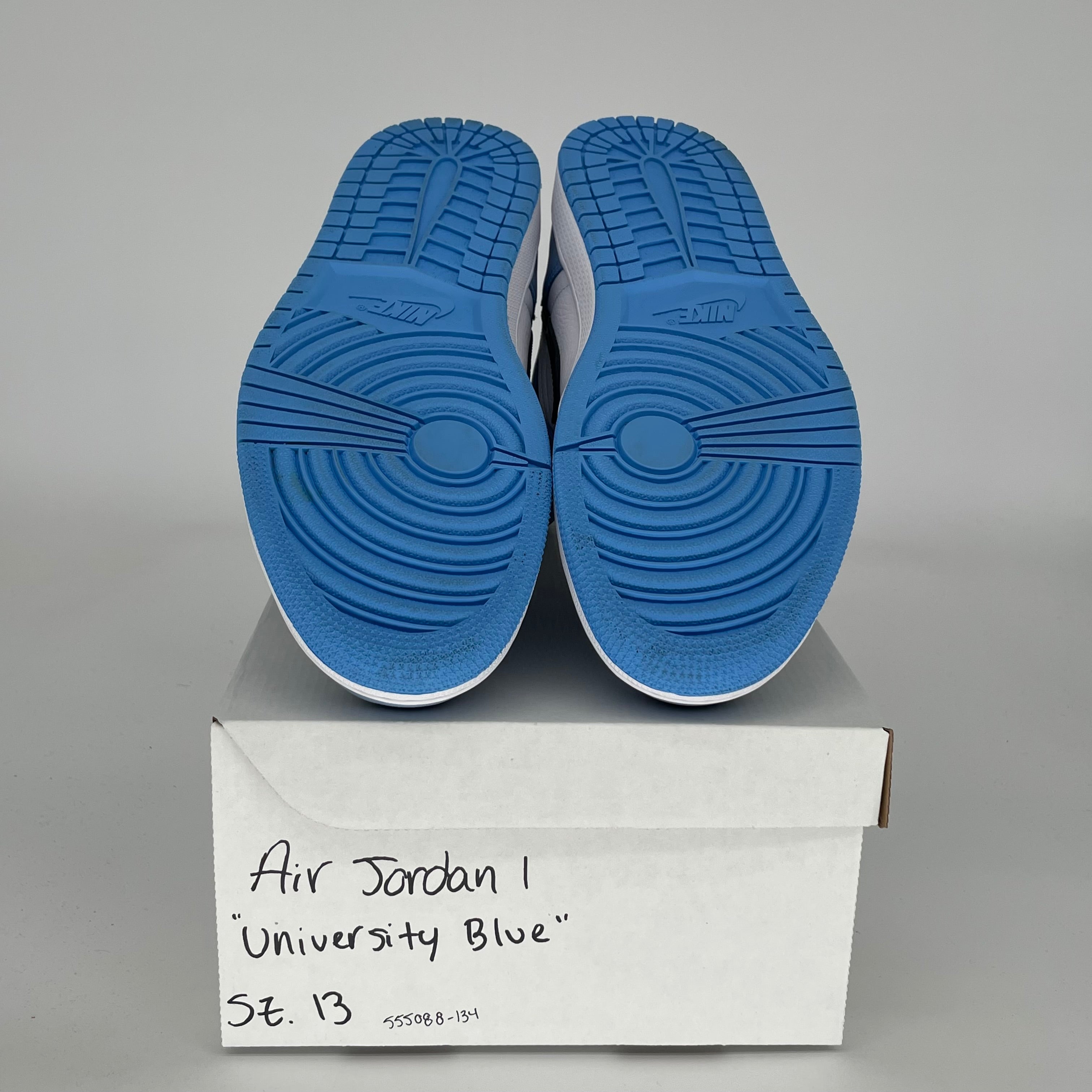 AIR JORDAN 1 UNIVERSITY BLUE Men's Basketball Shoes Size 13 - 555088-134 | Retro High Top Sneakers for Casual Wear & Street Style