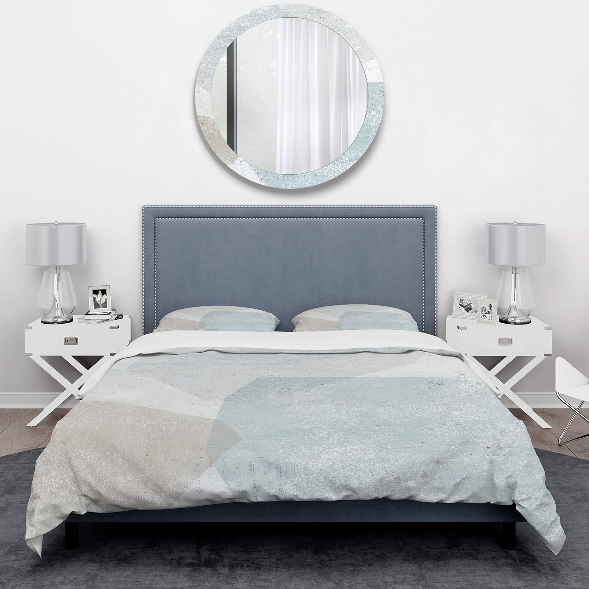 DesignQ Grey and White Abstract Duvet Cover Set King - 3 Piece Modern Contemporary Bedding Collection, All Season Beige Bedding for King Size Beds | Perfect for Master Bedrooms, Guest Rooms & Modern Home Decor